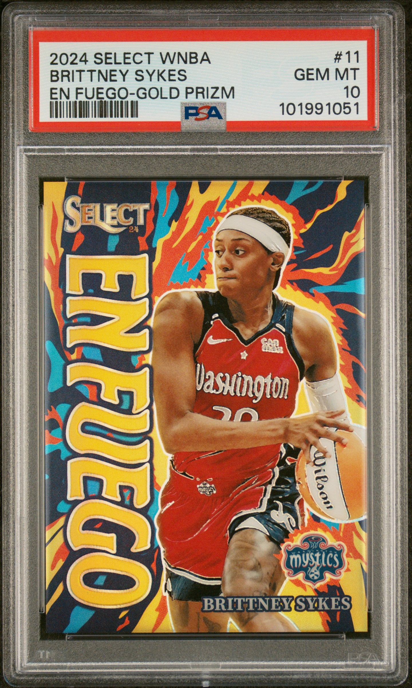 2024 Panini Select WNBA En Fuego Gold Prizm Brittney Sykes #11 /10 PSA 10