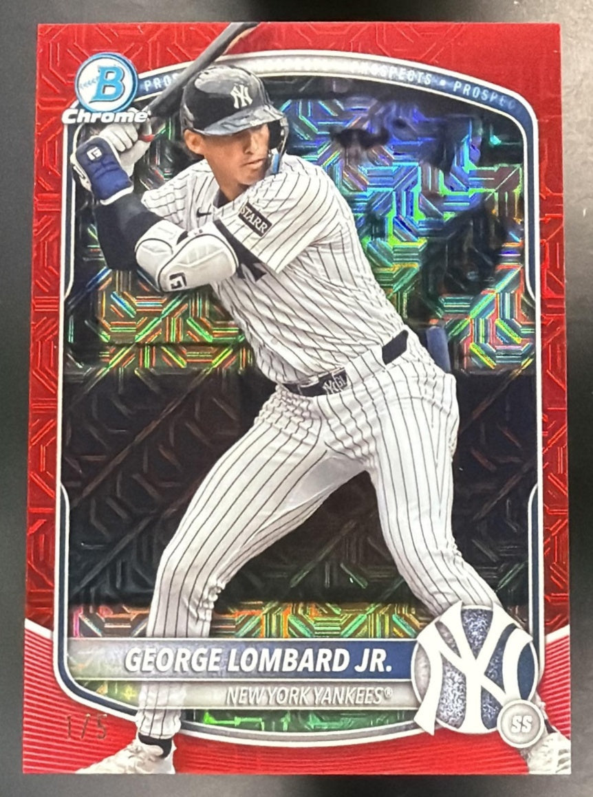 2025 Bowman Chrome Mega Box George Lombard Jr. #BCP-164 Prospects Red Mojo Refractor /5