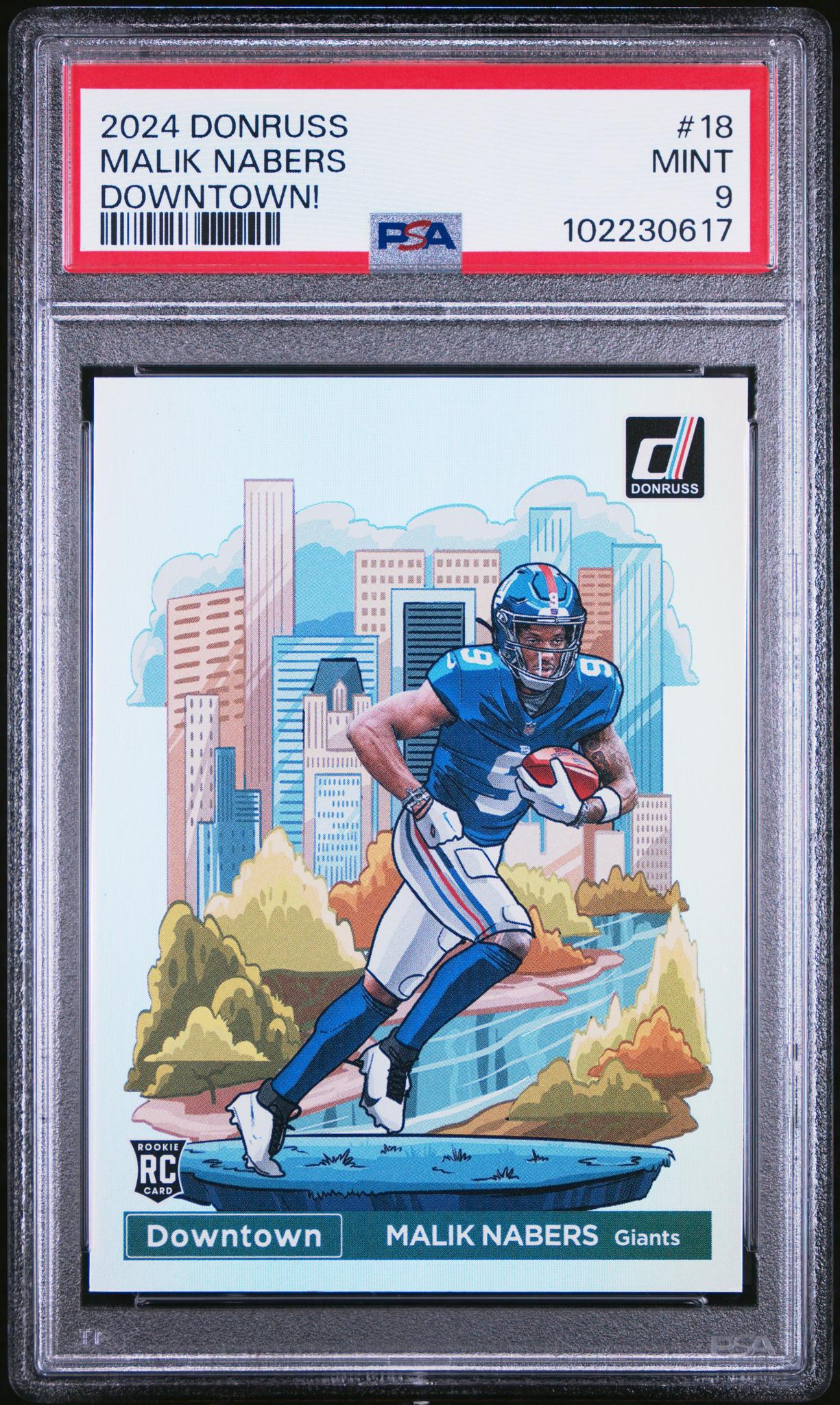 2024 Donruss Downtown! Malik Nabers #18 PSA 9