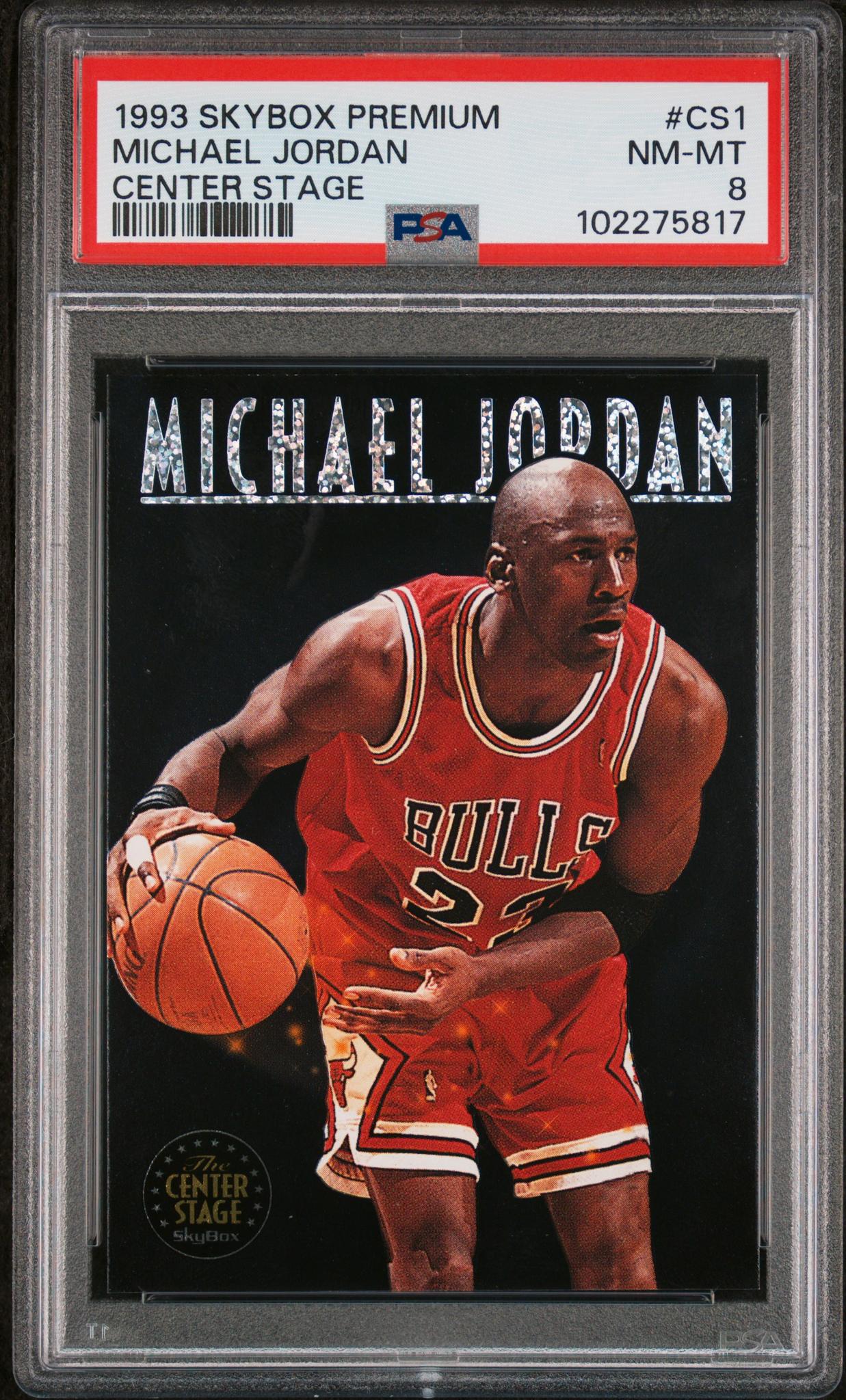 1993 SkyBox Premium Center Stage Michael Jordan #CS1 PSA 8