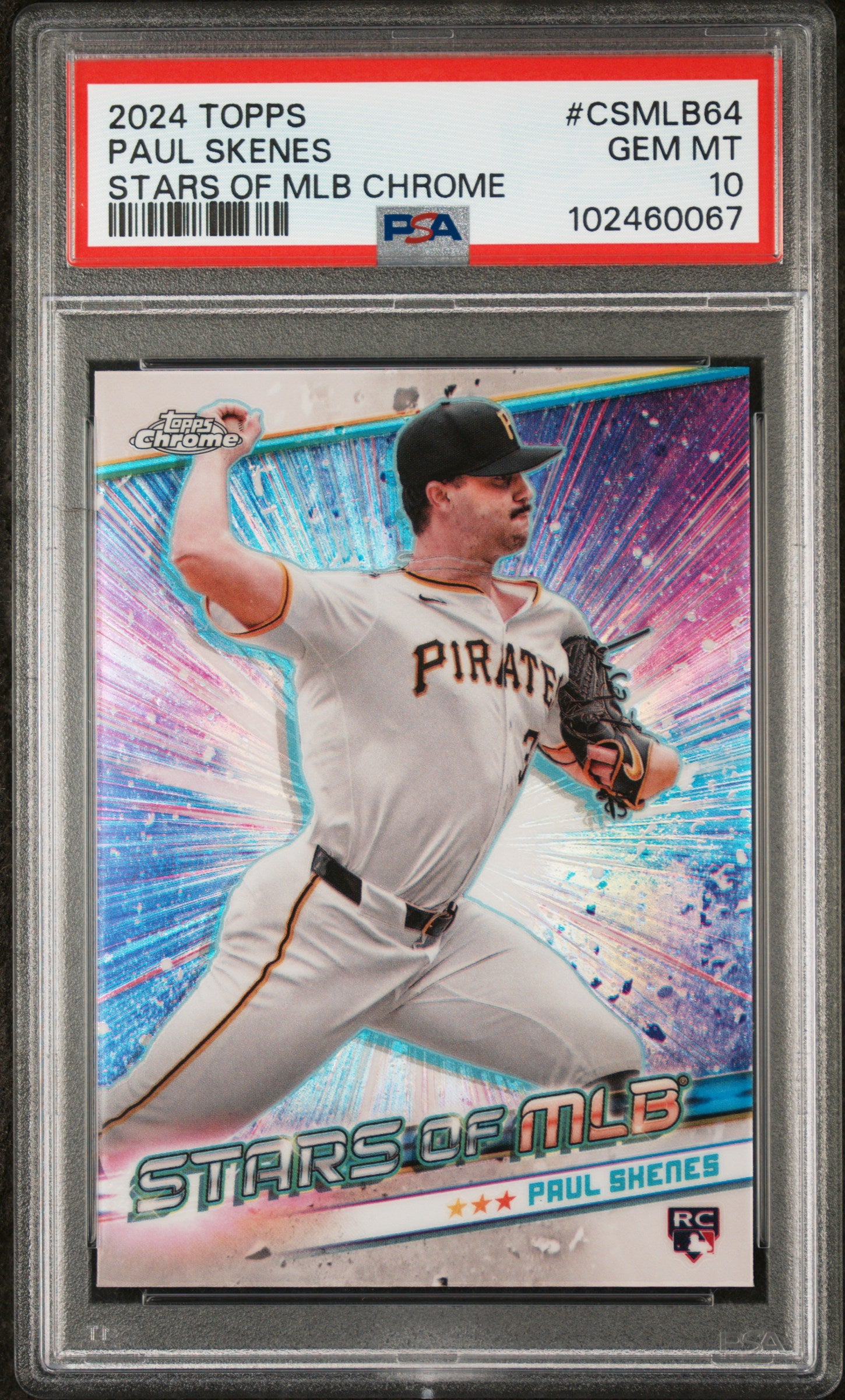2024 Topps Stars of MLB Chrome Paul Skenes #CSMLB-64 RC PSA 10