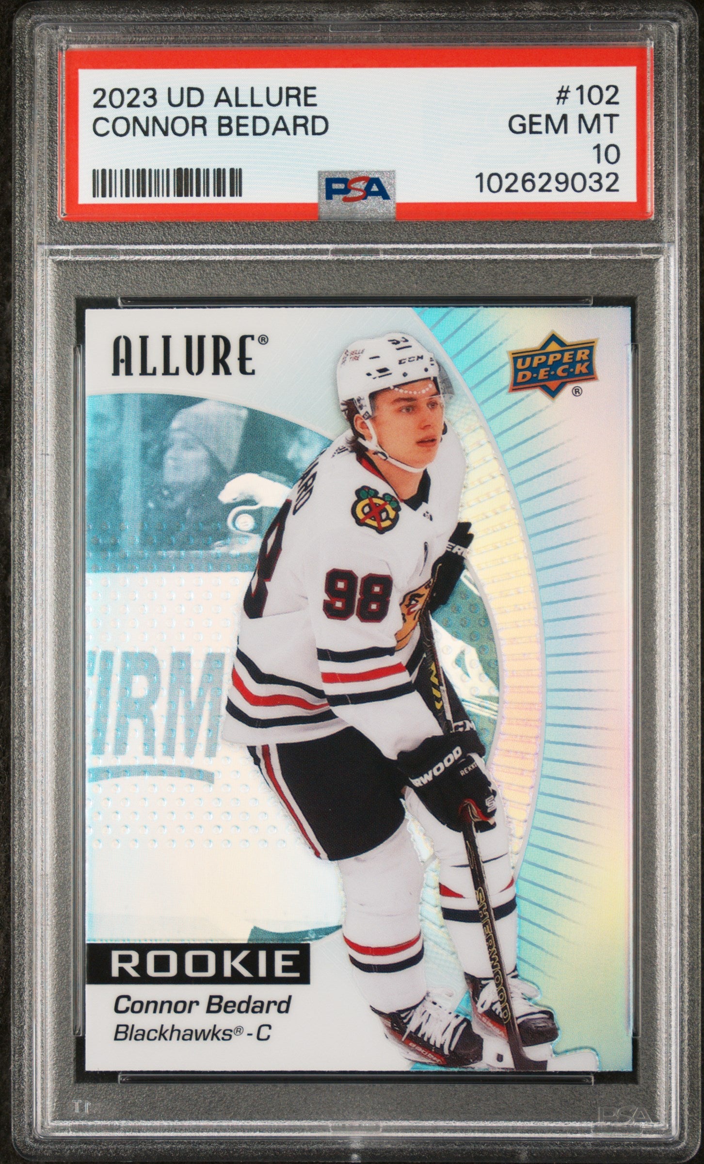 2023 Upper Deck Allure Rookie Connor Bedard #102 PSA 10