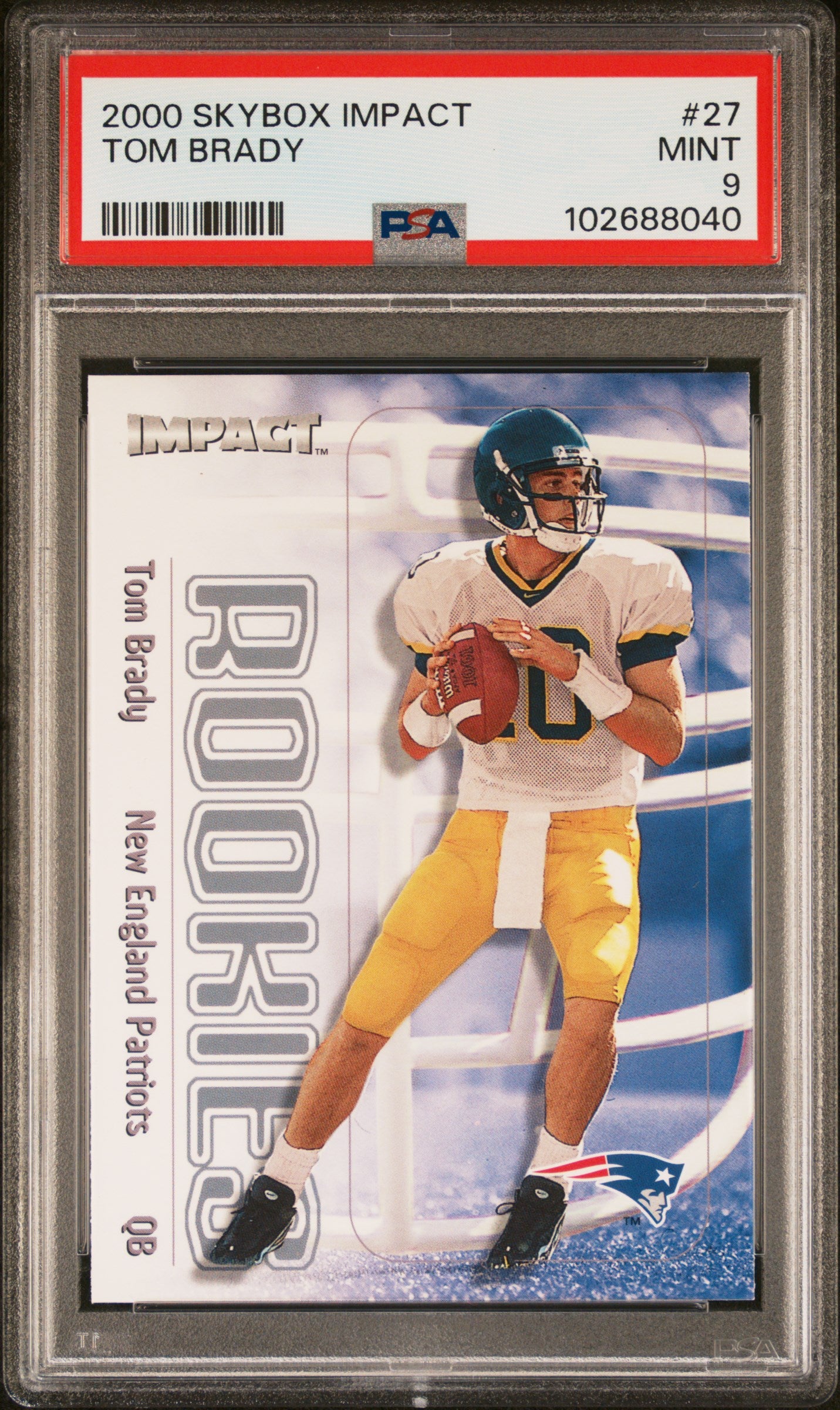 2000 Skybox Impact Rookies Tom Brady #27 PSA 9