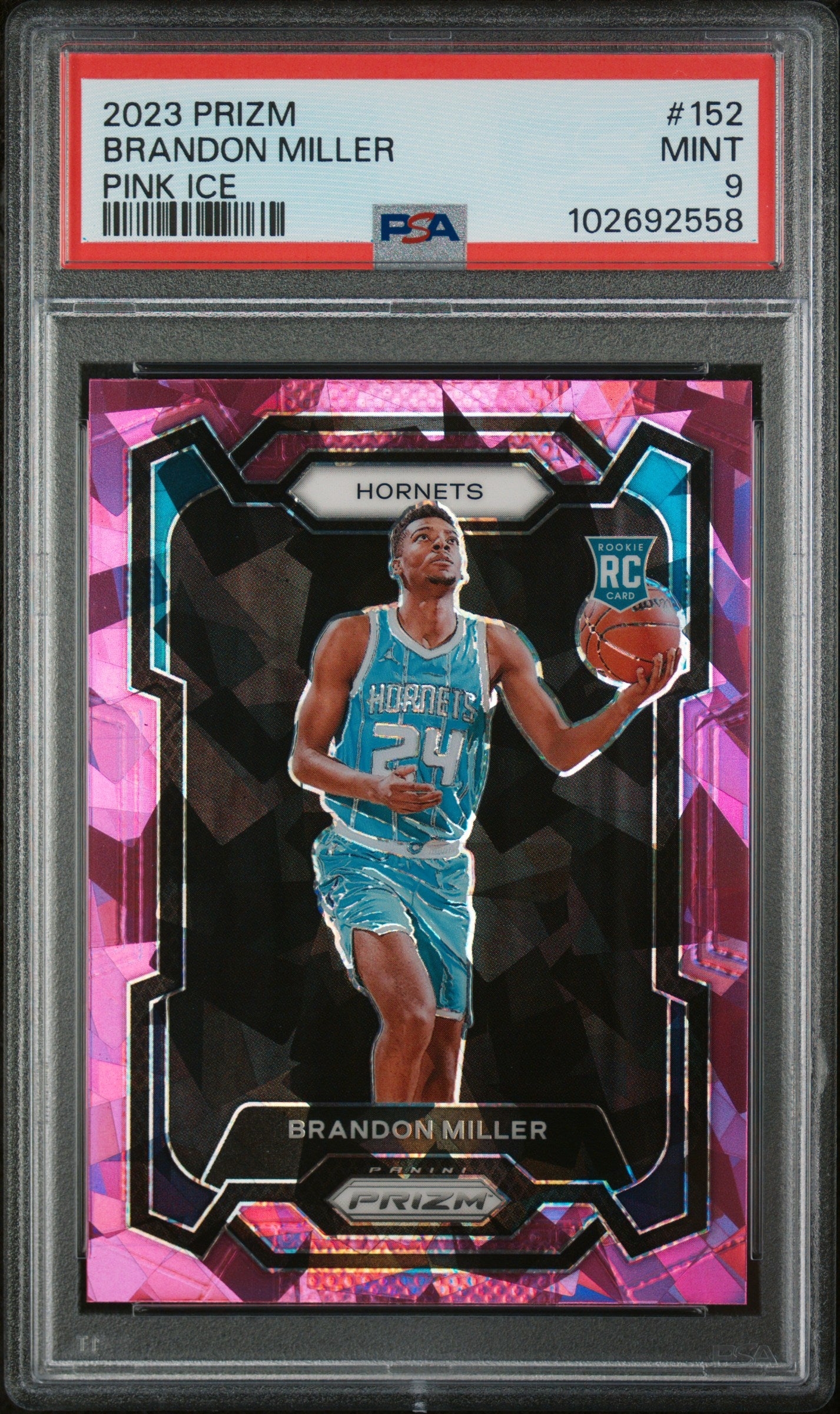 2023 Panini Prizm Pink Ice Prizm Brandon Miller #152 PSA 9