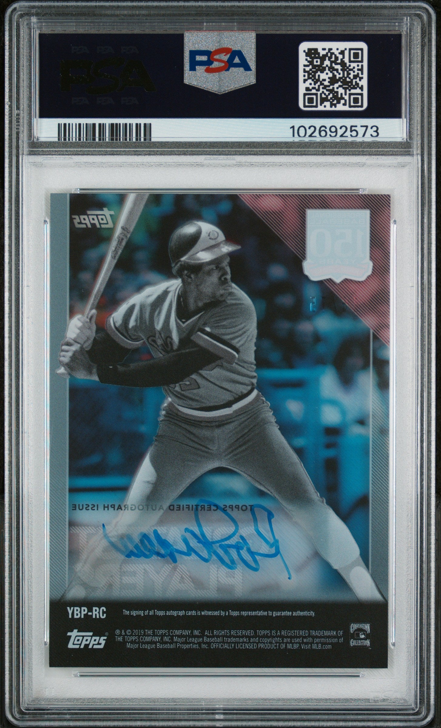2019 Topps Clearly Authentic 150 Years of Professional Baseball Autographs #YBPRC Rod Carew Black PSA 9