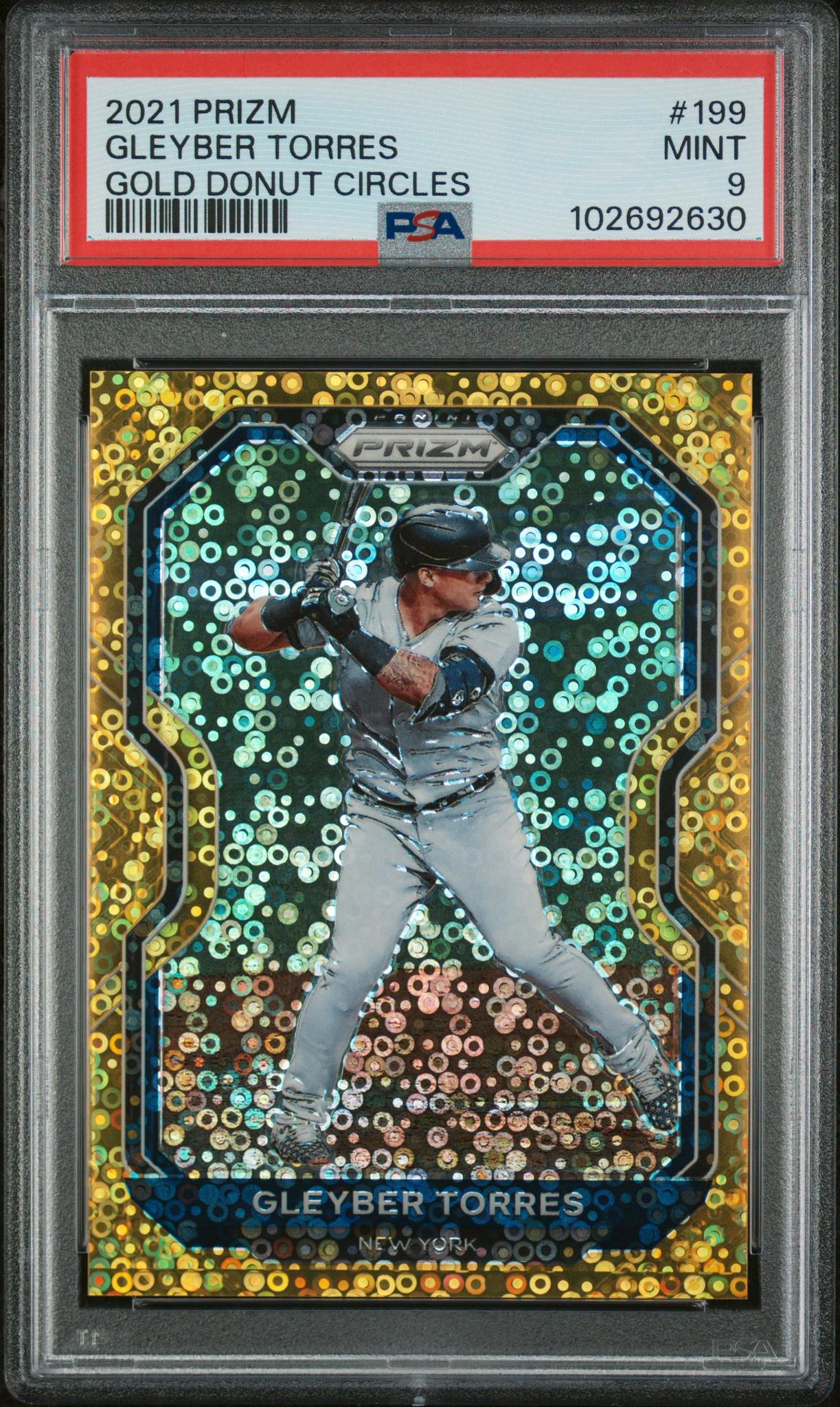 2021 Panini Prizm #199 Gleyber Torres Gold Donut Circles PSA 9