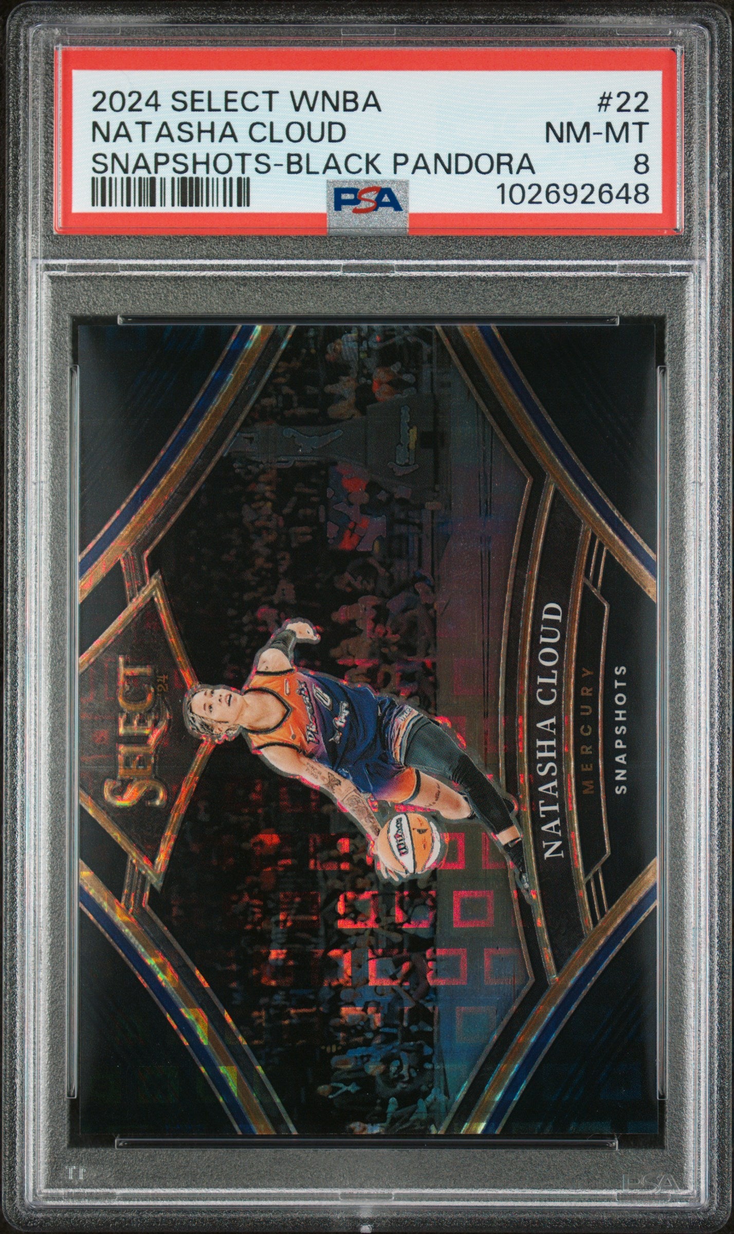 2024 Panini Select Snapshots Black Pandora Natasha Cloud #22 /8 PSA 8