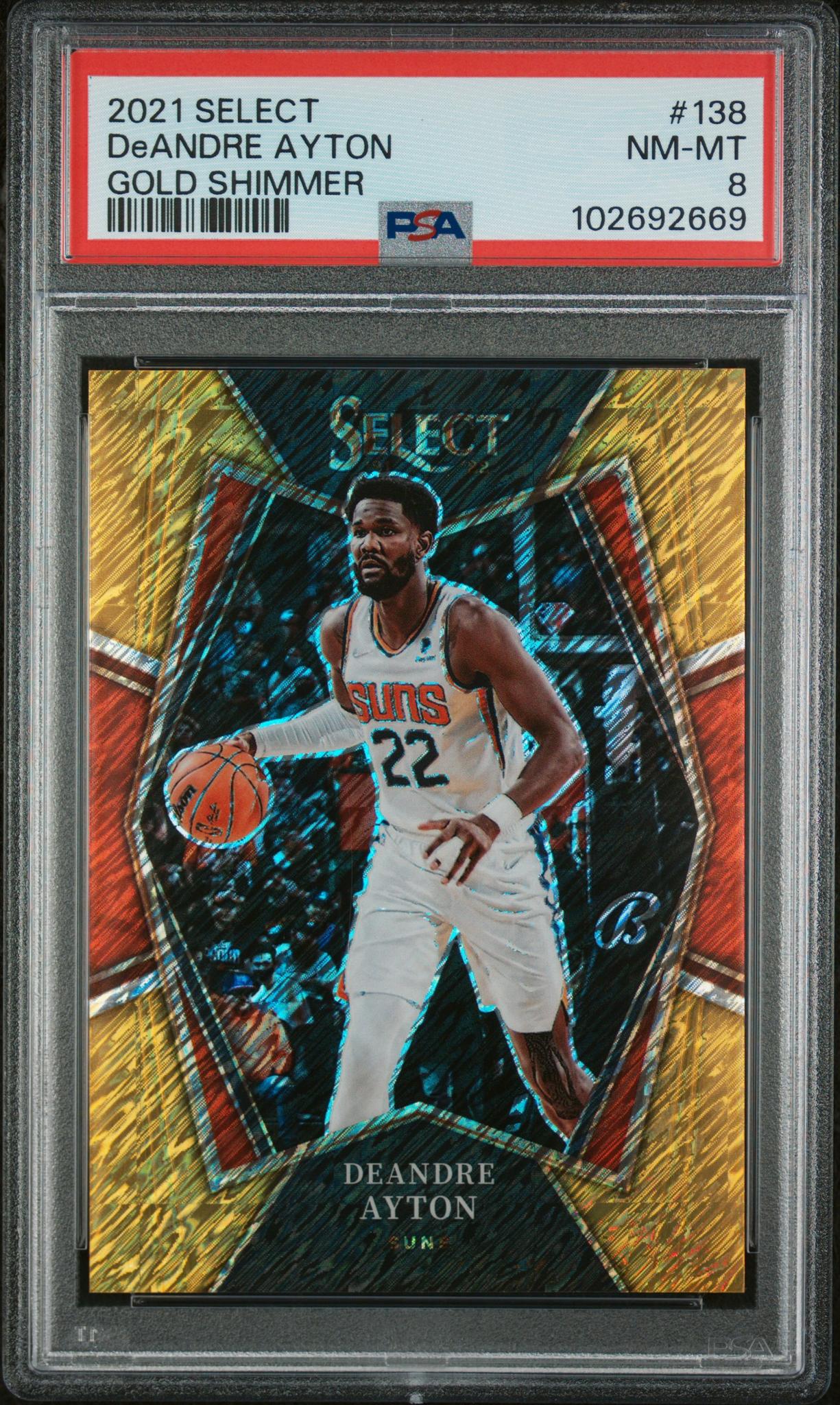 2021 Select Gold Shimmer Deandre Ayton #138 /10 PSA 8