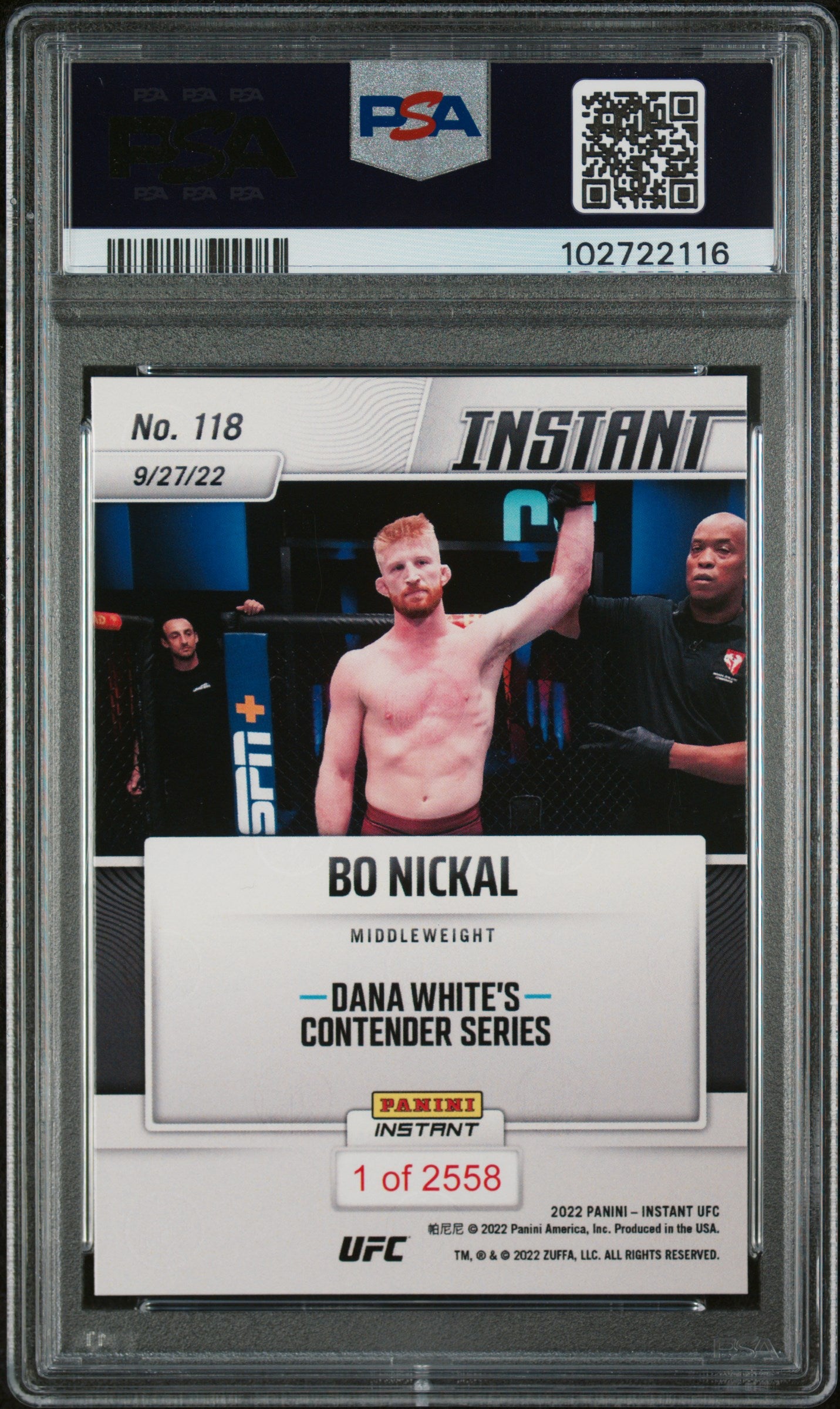2022 Panini Instant Bo Nickal #118 RC /2558 PSA 9