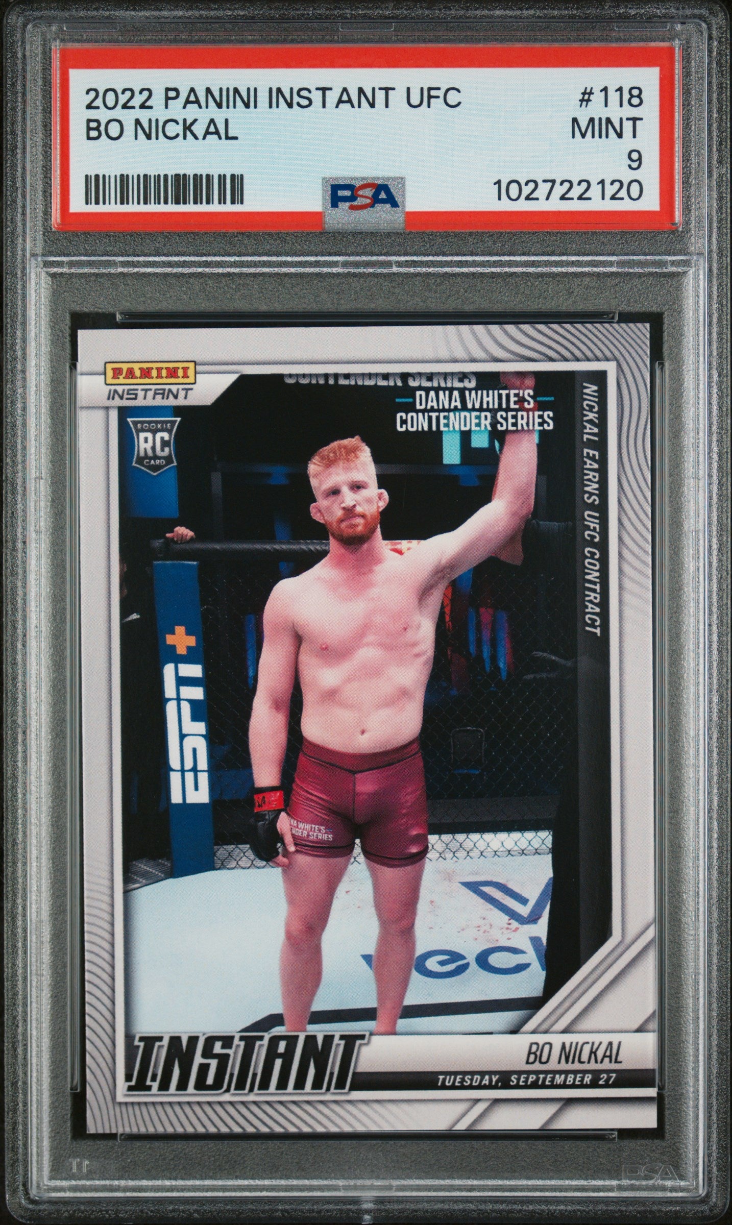 2022 Instant #118 Bo Nickal Dana White's Contender Series 1 PSA 9