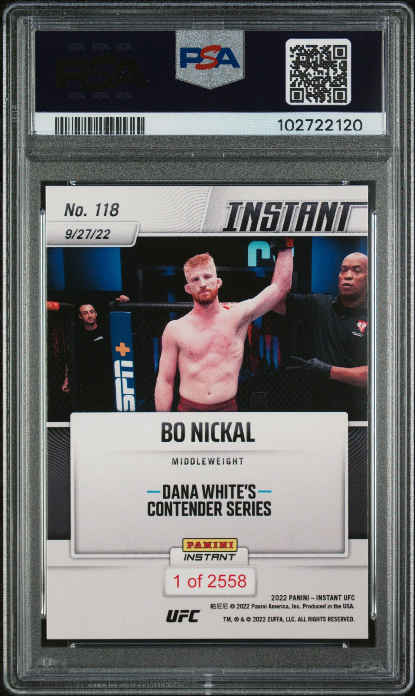 2022 Instant #118 Bo Nickal Dana White's Contender Series 1 PSA 9