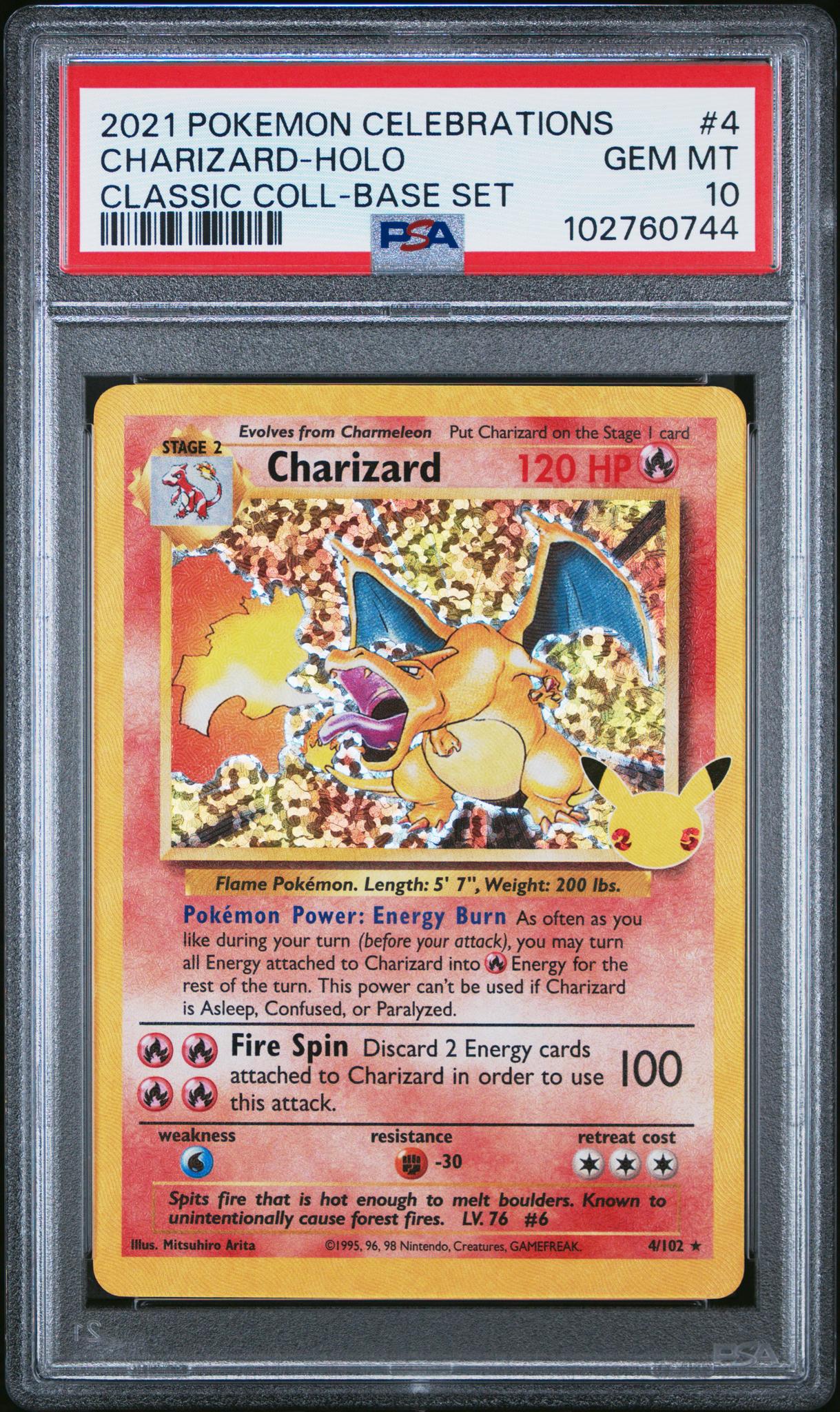 2021 Pokémon Celebrations Classic Collection Charizard #4/102 Holo PSA 10