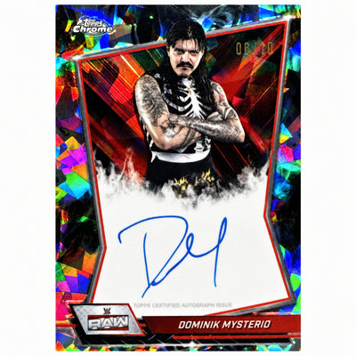 2026 Topps Chrome WWE Dominik Mysterio Red Brand Chrome Auto #RBA-DOM /10