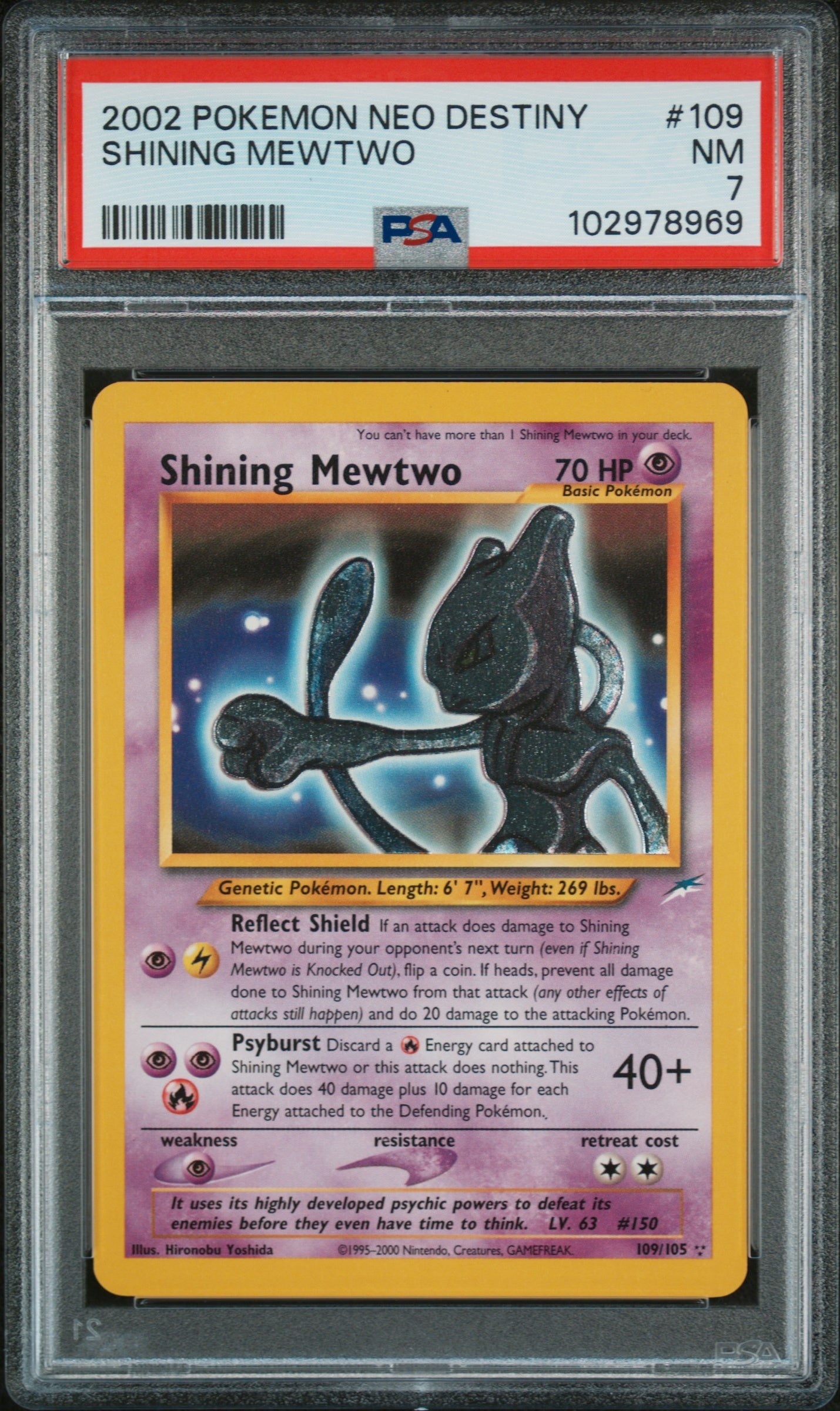 2002 Pokemon Neo Destiny #109 Shining Mewtwo PSA 7