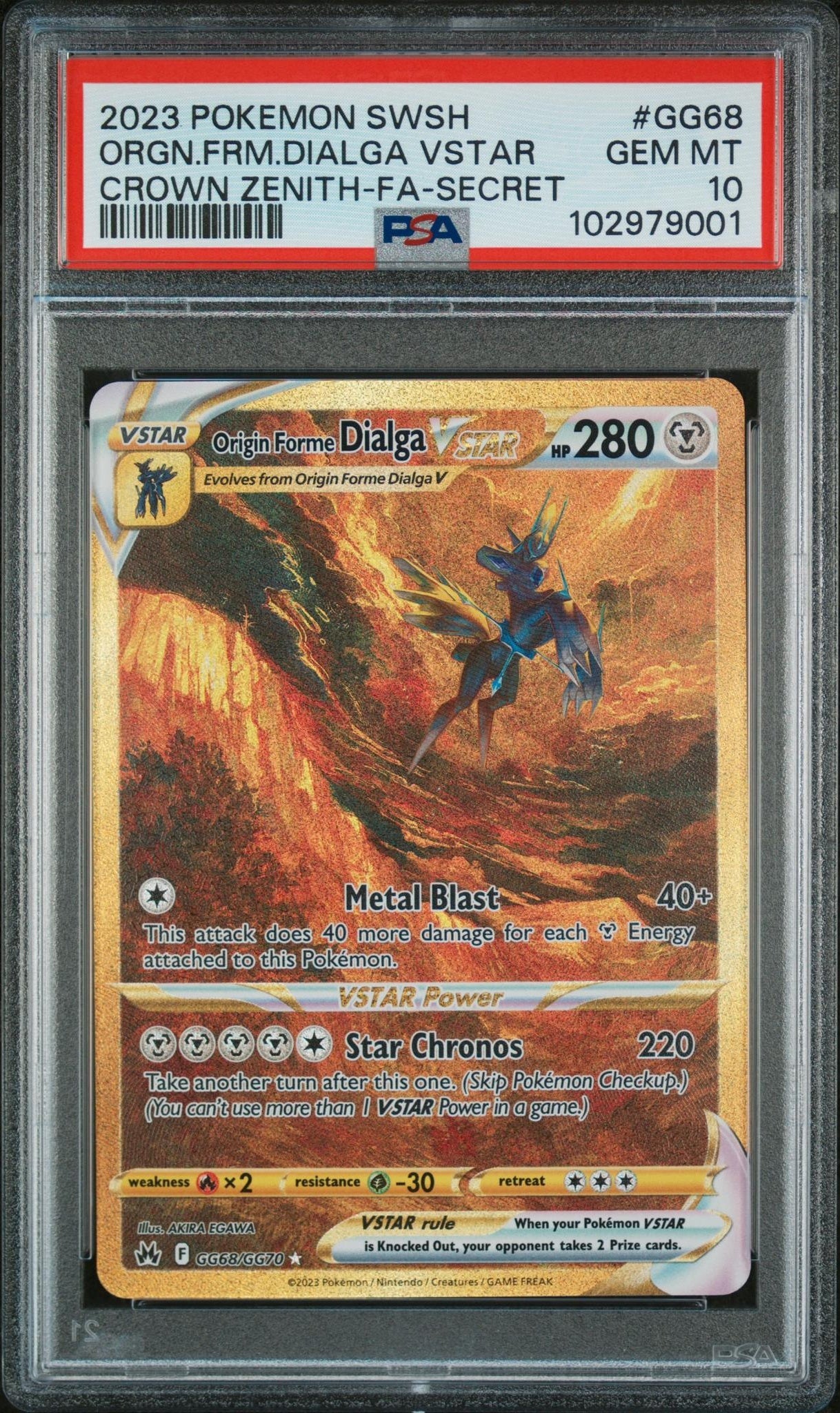 2023 Pokemon Sword and Shield #GG68 Origin Forme Dialga V Crown Zenith PSA 10