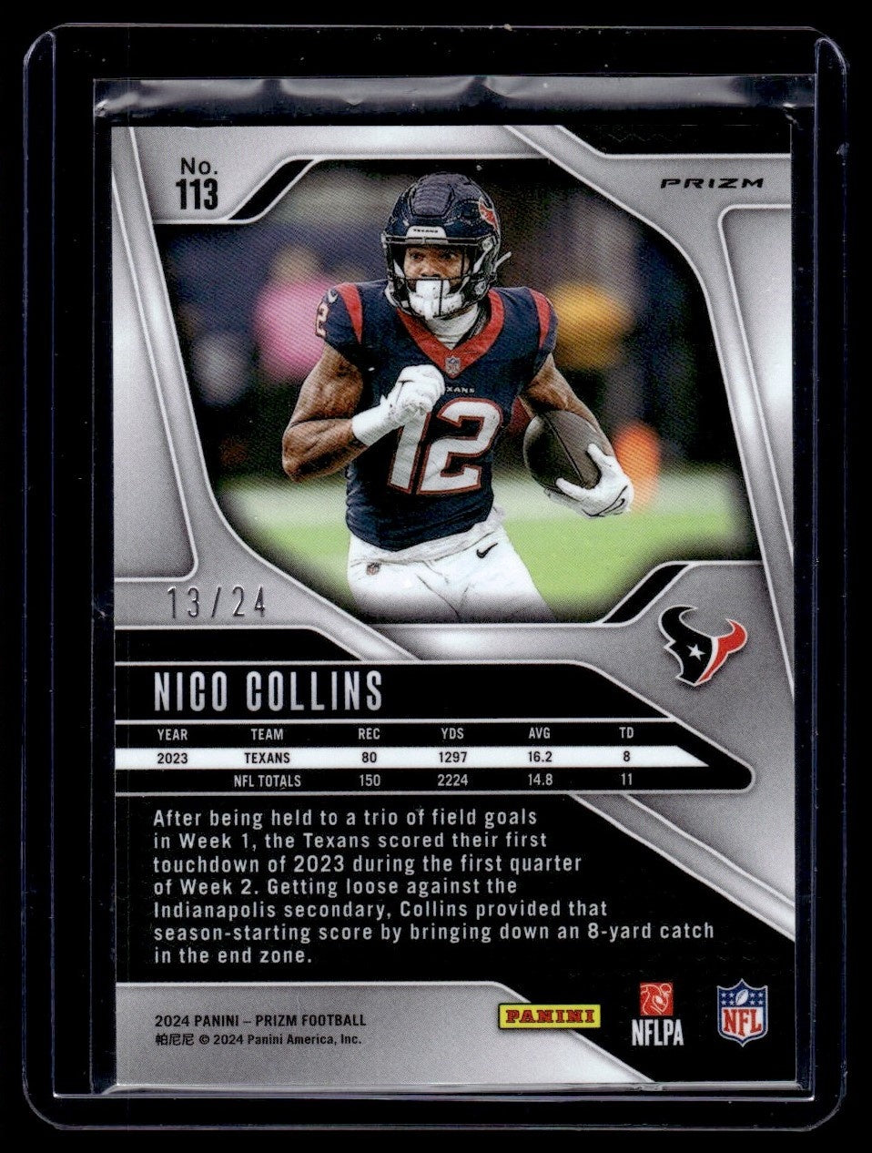 2024 Panini Prizm No Huddle Gold Disco Nico Collins #113 /24