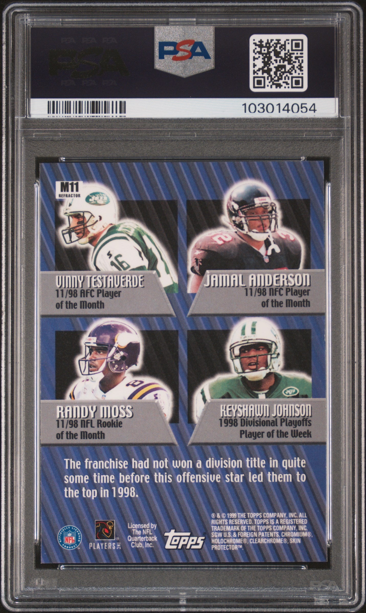 1999 Topps Mystery Chrome Refractor Randy Moss #M11 PSA 10