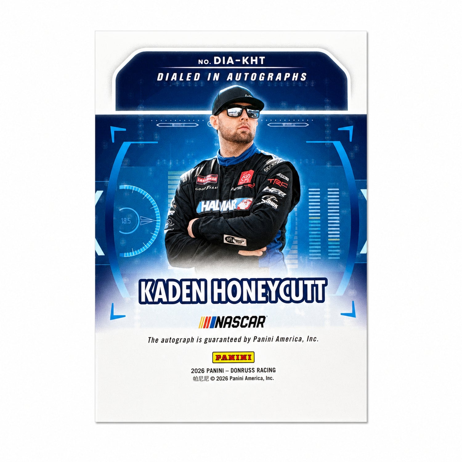 2026 Donruss NASCAR Racing Kaden Honeycutt #42 Gold Velocity Auto /10
