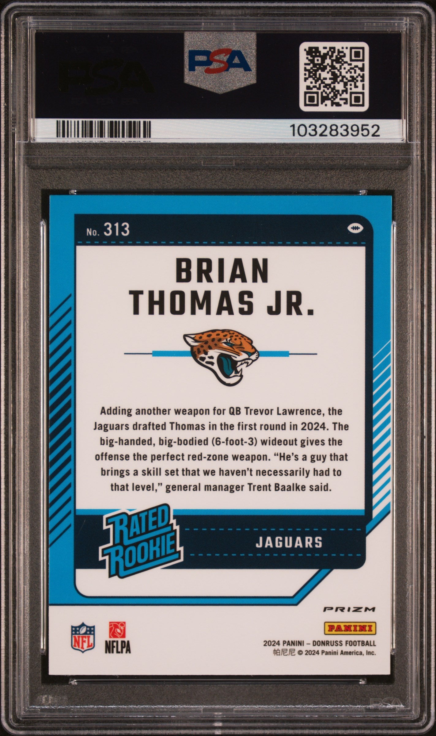 2024 Panini Donruss Optic Preview Red Pandora Brian Thomas Jr. #313 RC PSA 9