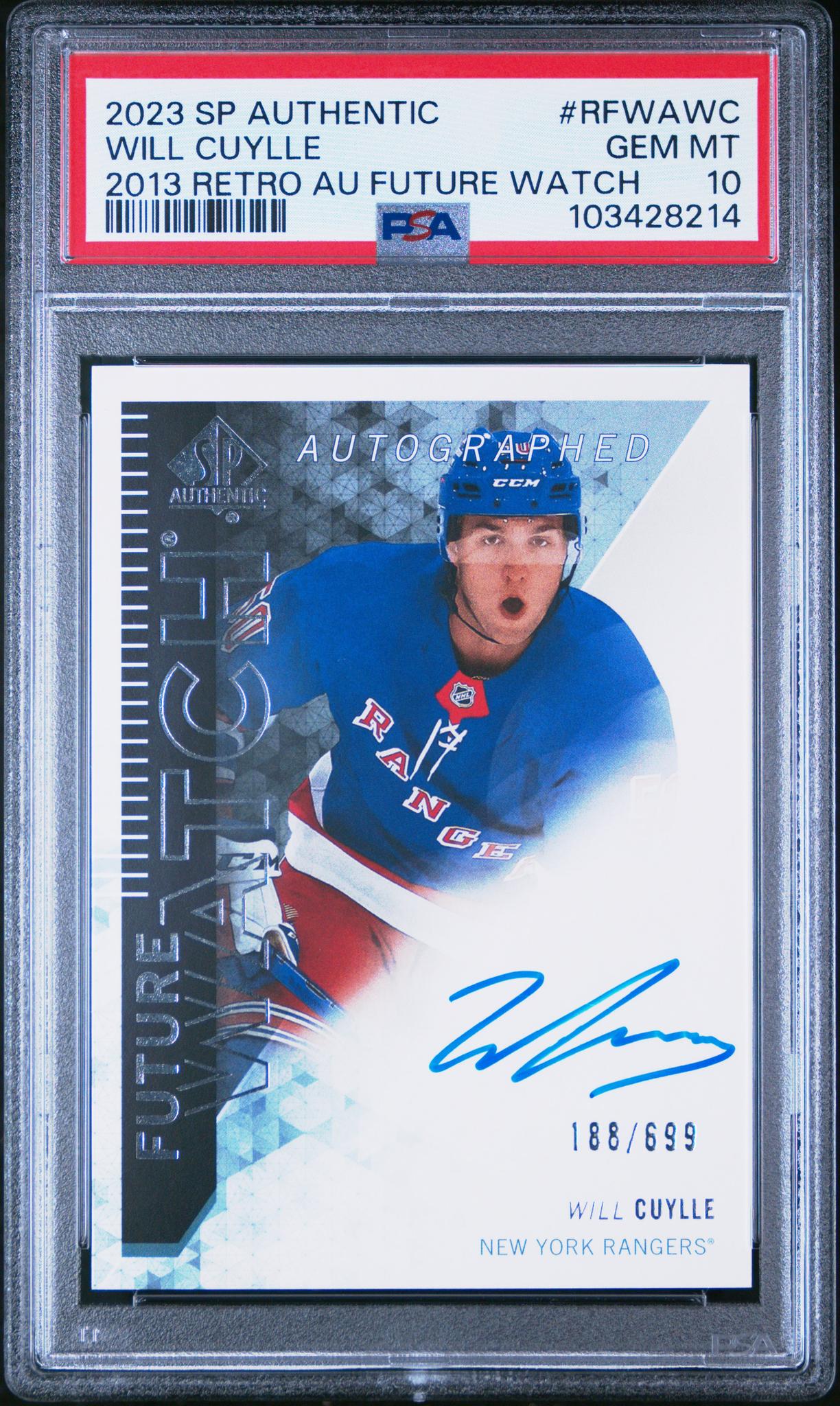 2023 SP Authentic 2013-14 Retro Autograph Future Watch Will Cuylle #RFWAWC /699 PSA 10