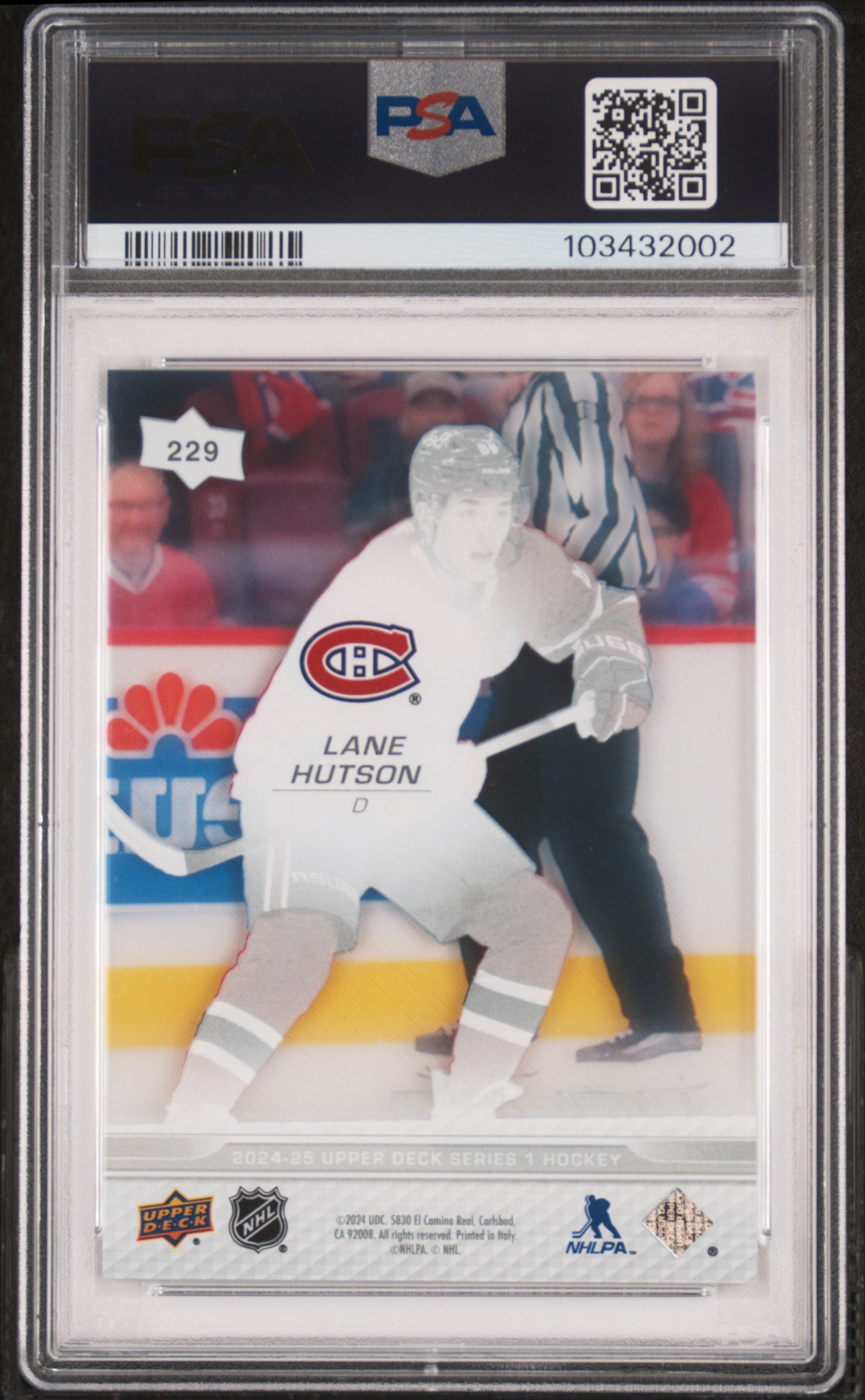 2024 Upper Deck Clear Cut Lane Hutson #229 PSA 9