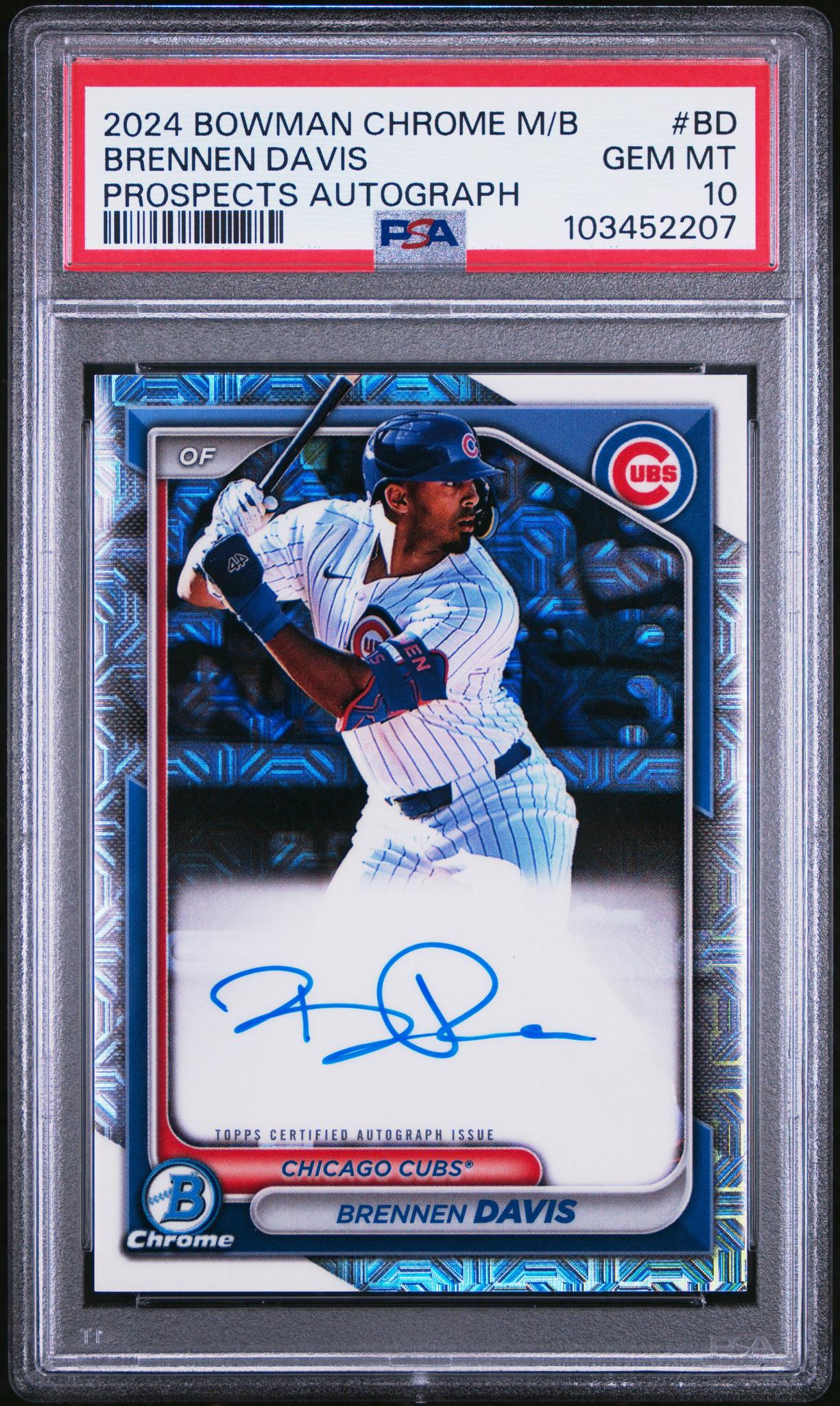 2024 Bowman Chrome Mega Box Mojo Brennen Davis #BMA-BD Auto PSA 10