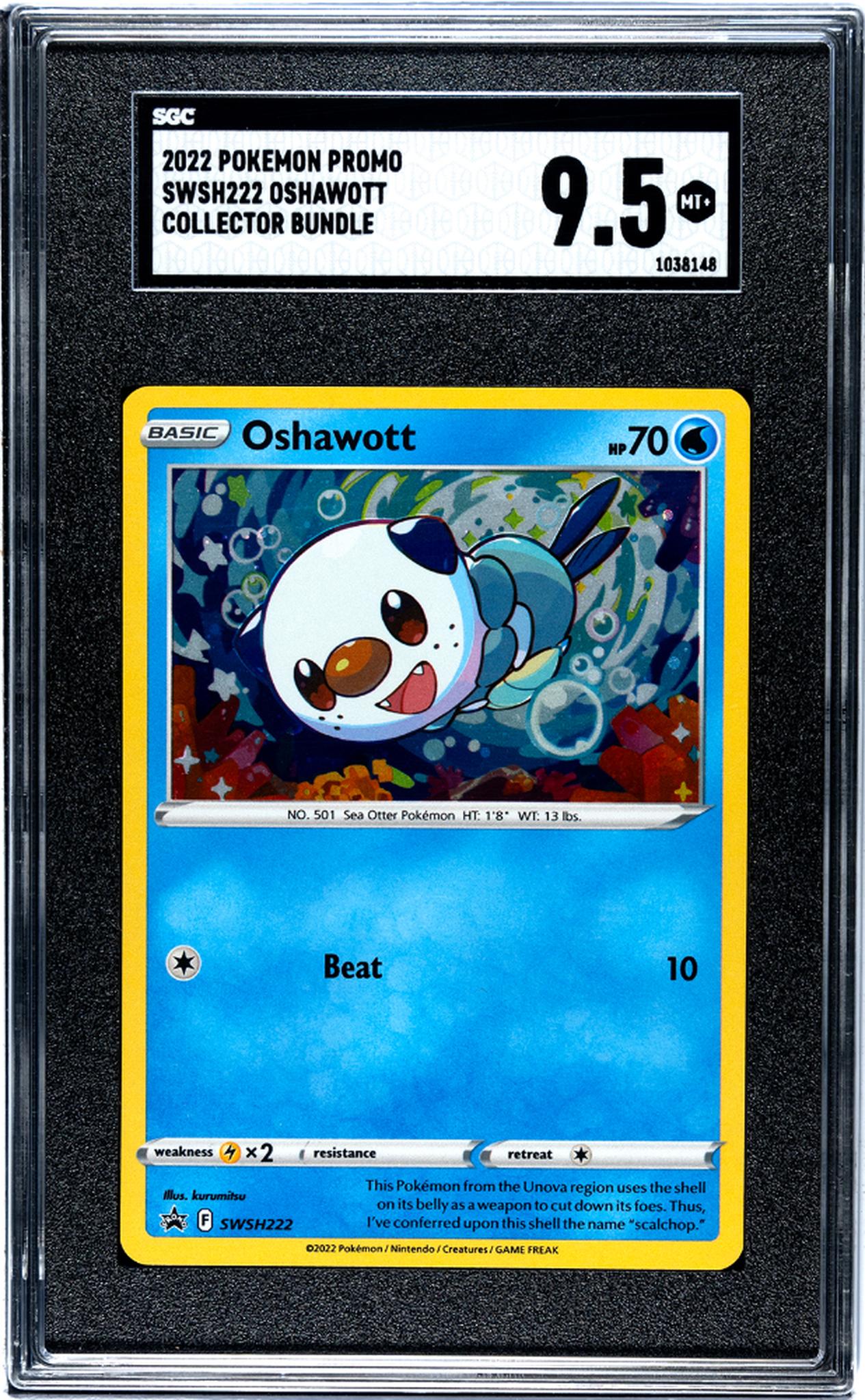 2022 Pokemon Promo #SWSH222 Oshawott Collector Bundle SGC 9.5