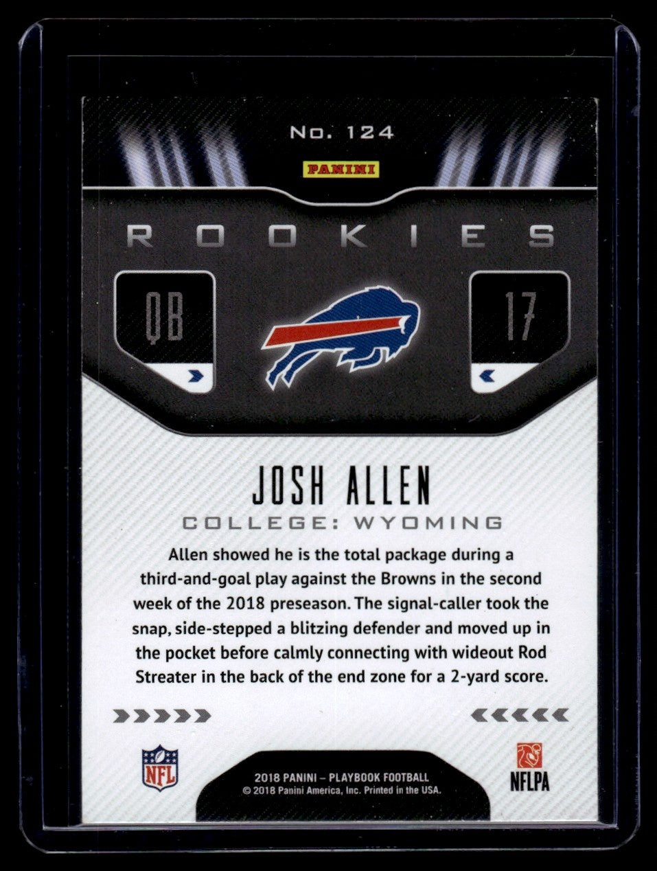 2018 Panini Playbook Josh Allen #124 RC