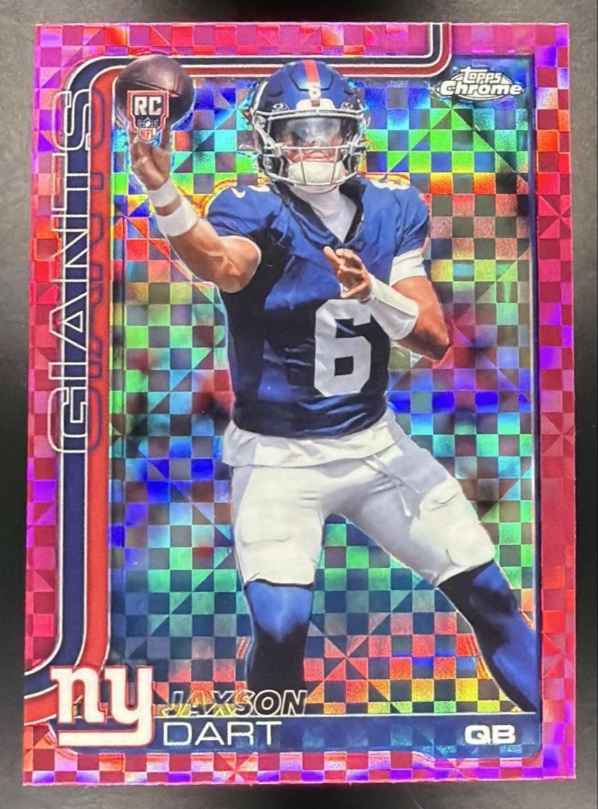 2025 Topps Chrome Jaxson Dart #306 Rookie Hot Pink X-Fractor RC Giants