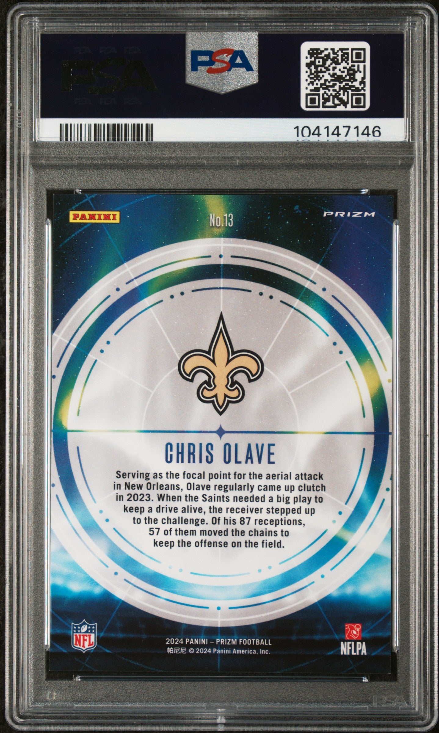 2024 Prizm Aurora Chris Olave #13 PSA 10