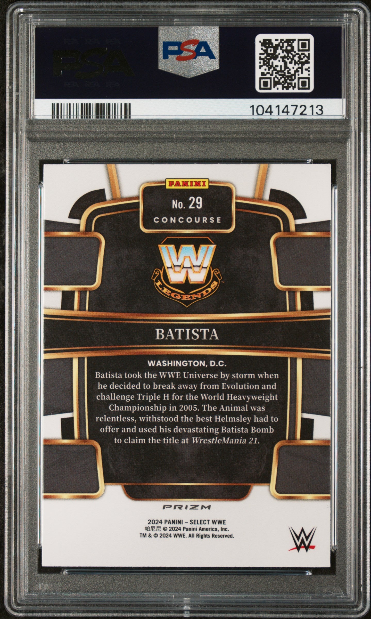 2024 Panini Select Zebra Batista #29 PSA 9
