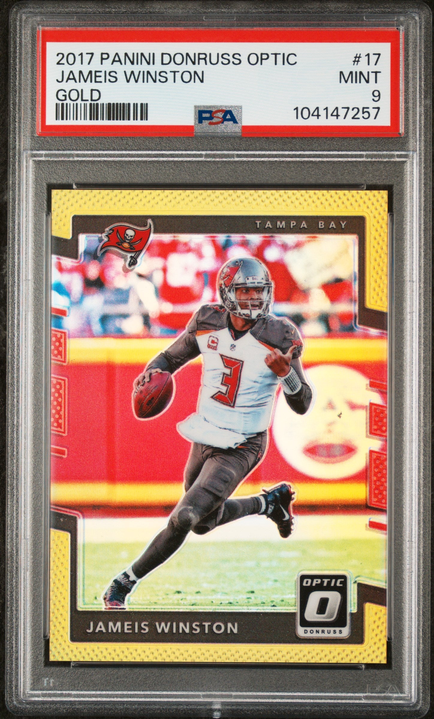 2017 Panini Donruss Optic Gold Jameis Winston #17 /10 PSA 9