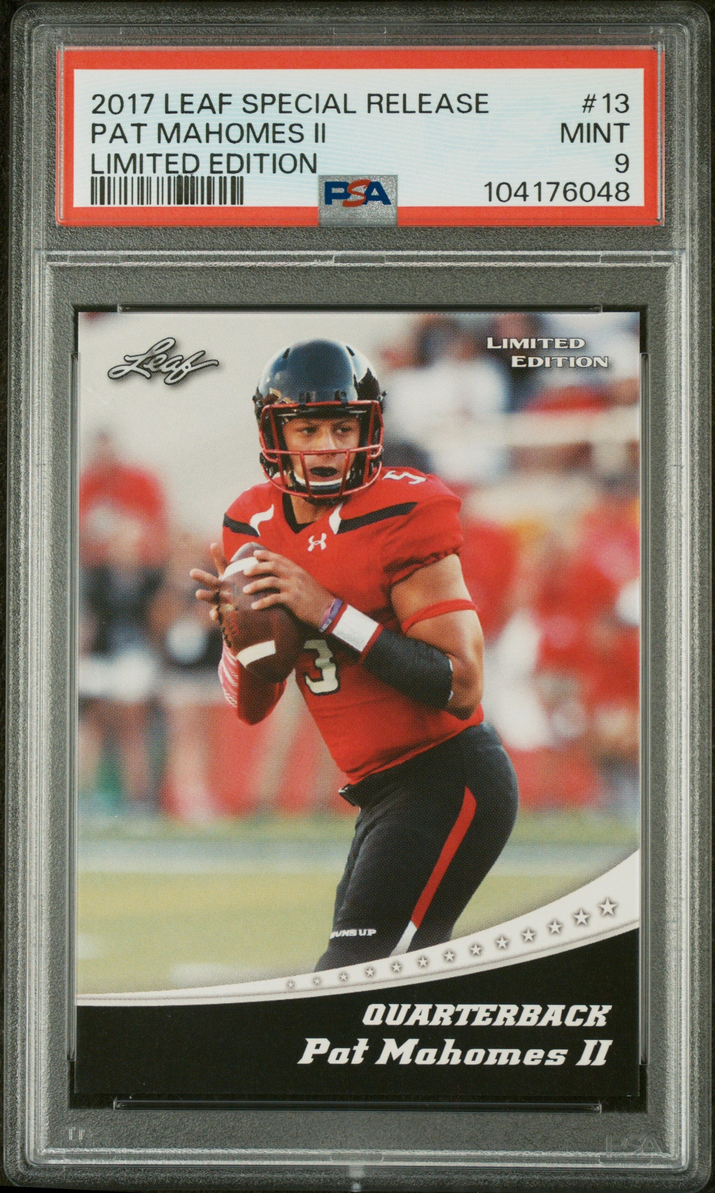 2017 Leaf Special Release Limited Edition Patrick Mahomes II #13 PSA 9
