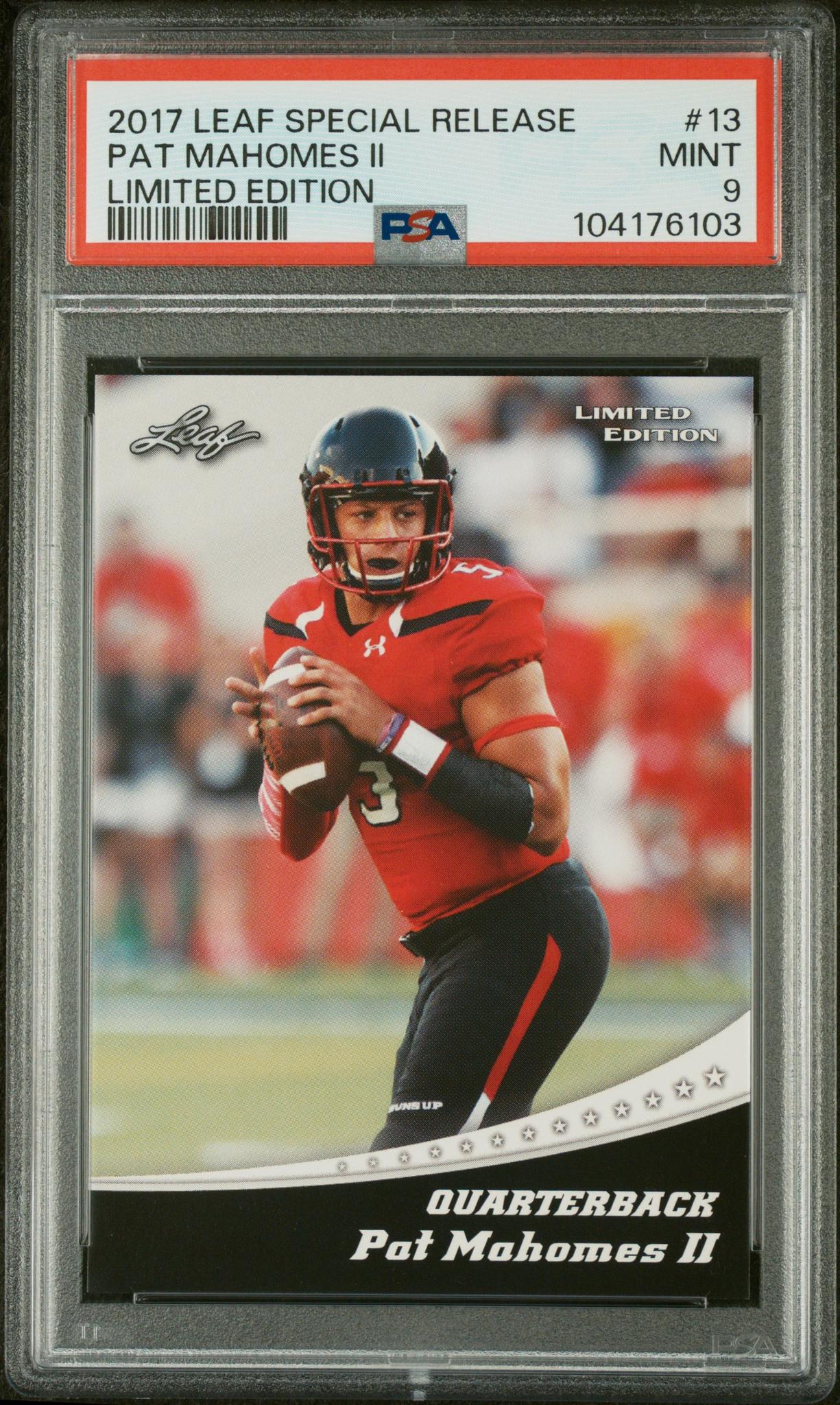 2017 Leaf Special Release Limited Edition Pat Mahomes II #13 PSA 9