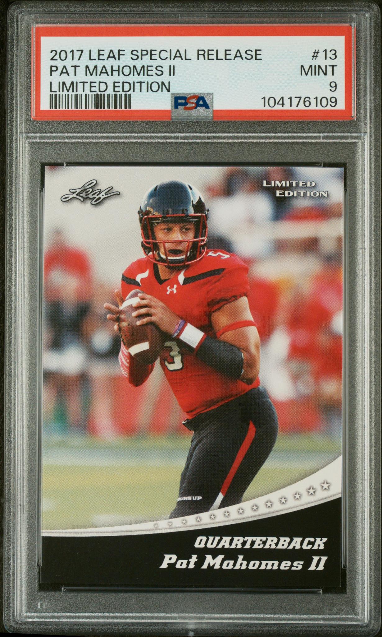 2017 Leaf Special Release Limited Edition Pat Mahomes II #13 PSA 9