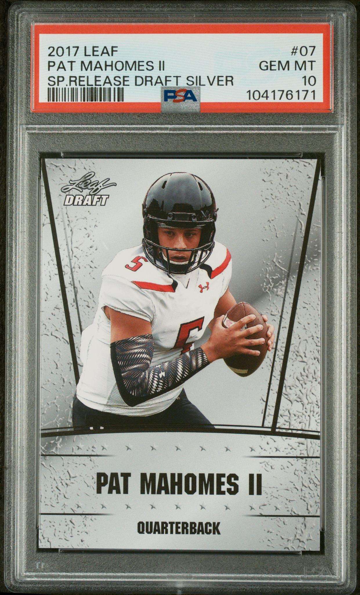 2017 Leaf #07 Patrick Mahomes II Special Release Draft Silver PSA 10