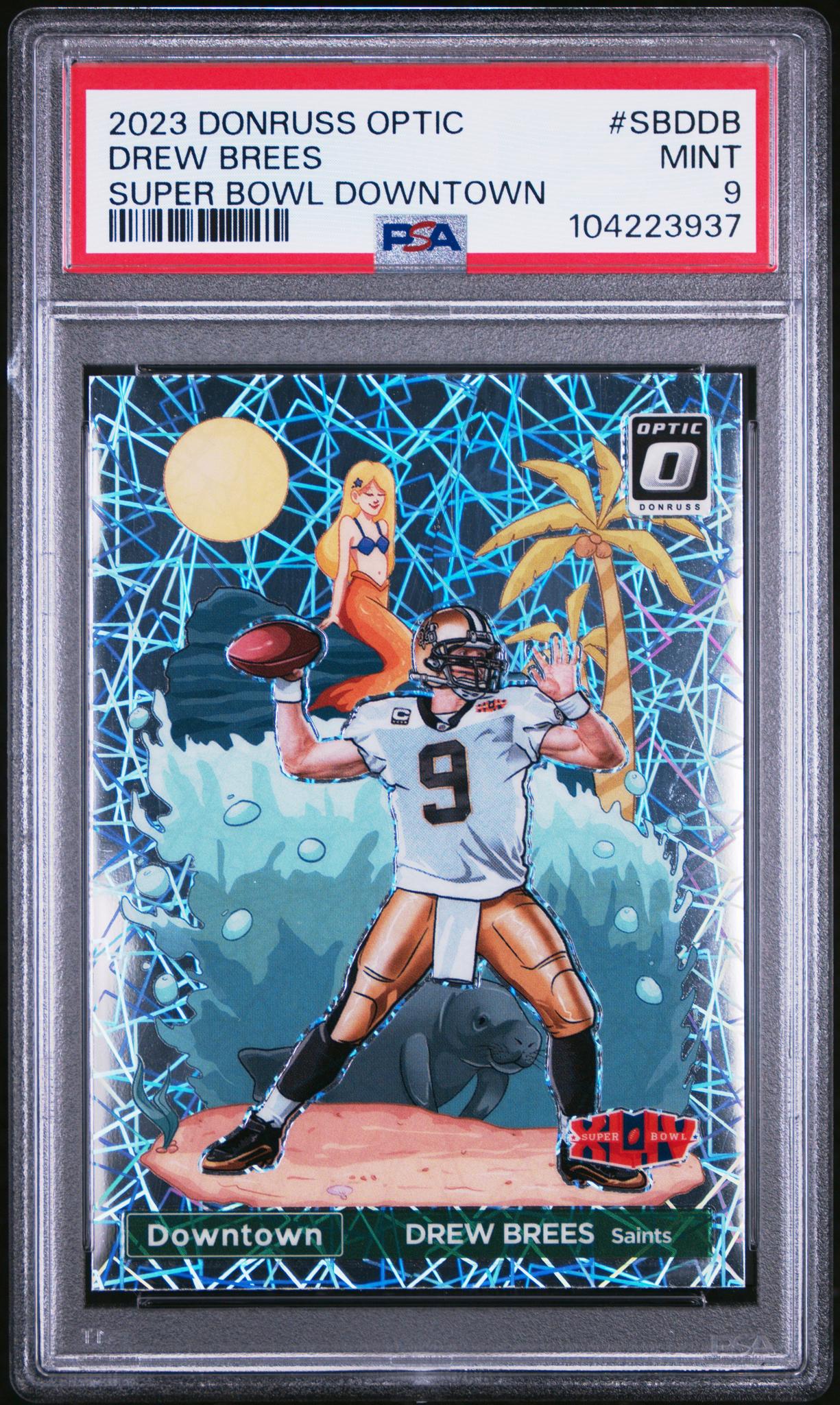 2023 Panini Donruss Optic Super Bowl Downtown Drew Brees #SBD-DB PSA 9