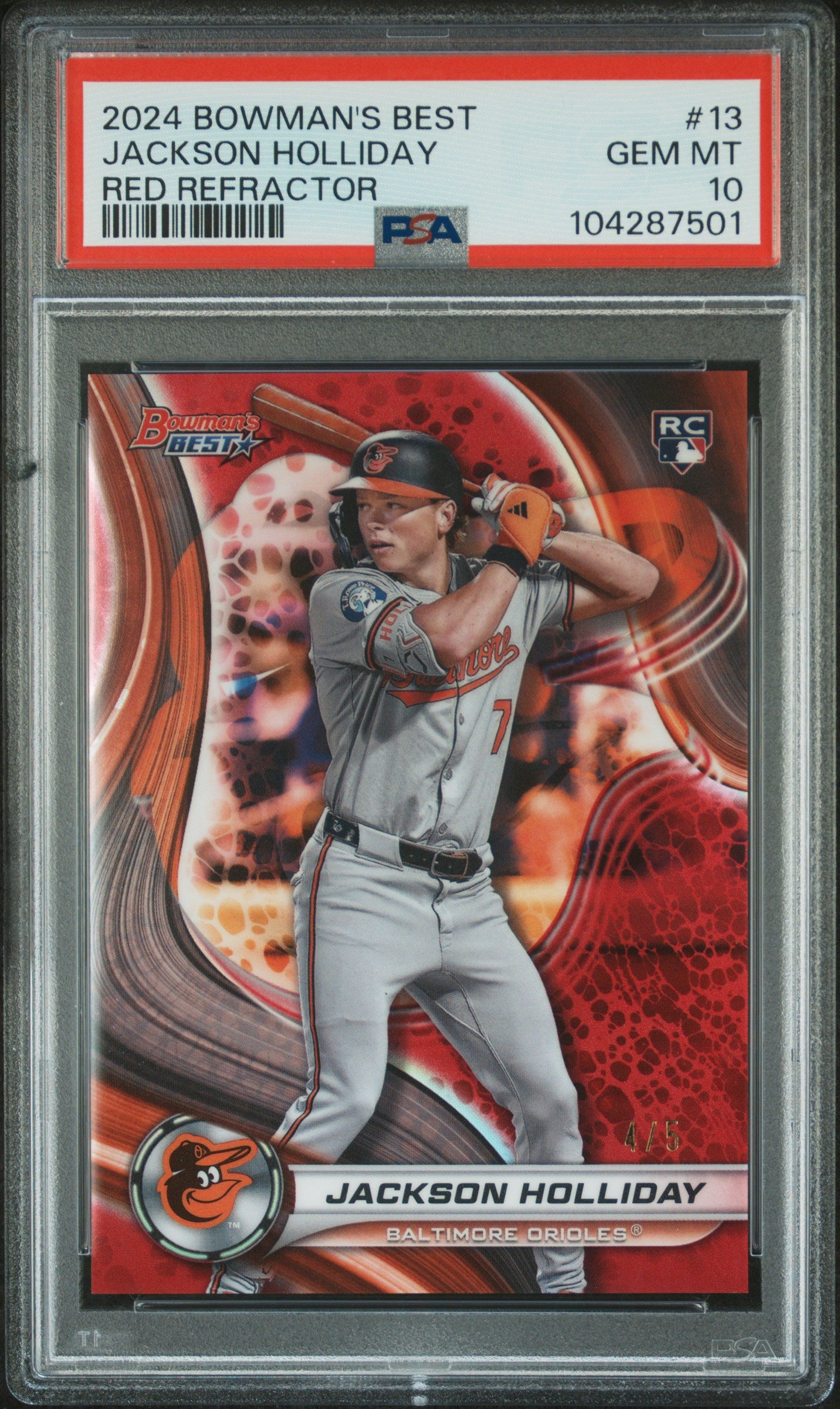 2024 Bowman's Best #13 Jackson Holliday Refractor PSA 10