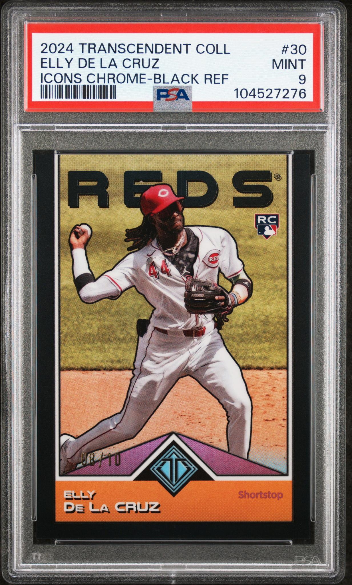 2024 Topps Transcendent Icons Black Refractor Elly De La Cruz #30 RC /10 PSA 9