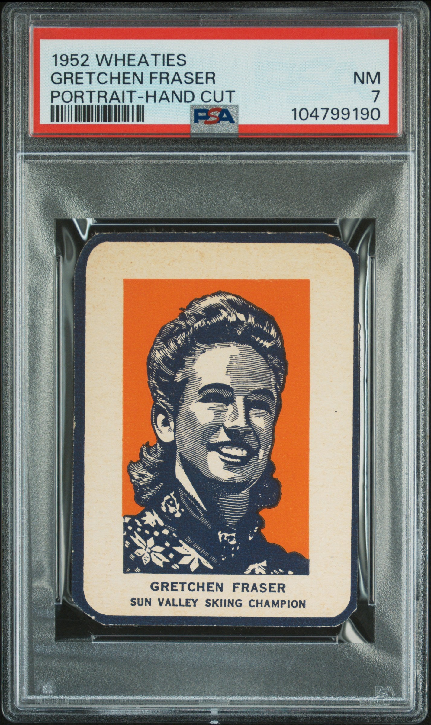 1952 Wheaties Portrait-Hand Cut Gretchen Fraser PSA 7