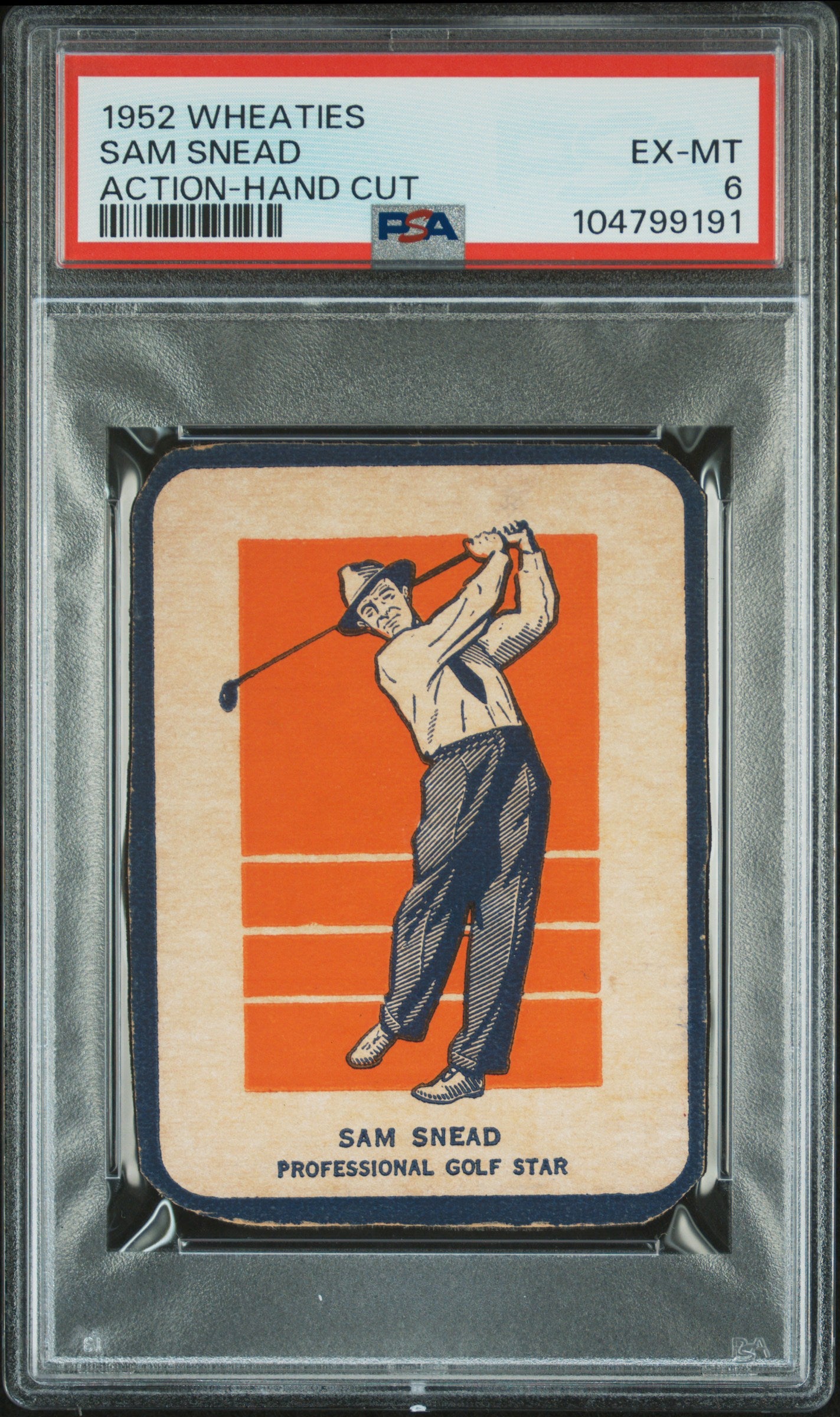 1952 Wheaties Action Hand Cut Sam Snead #NNO PSA 6