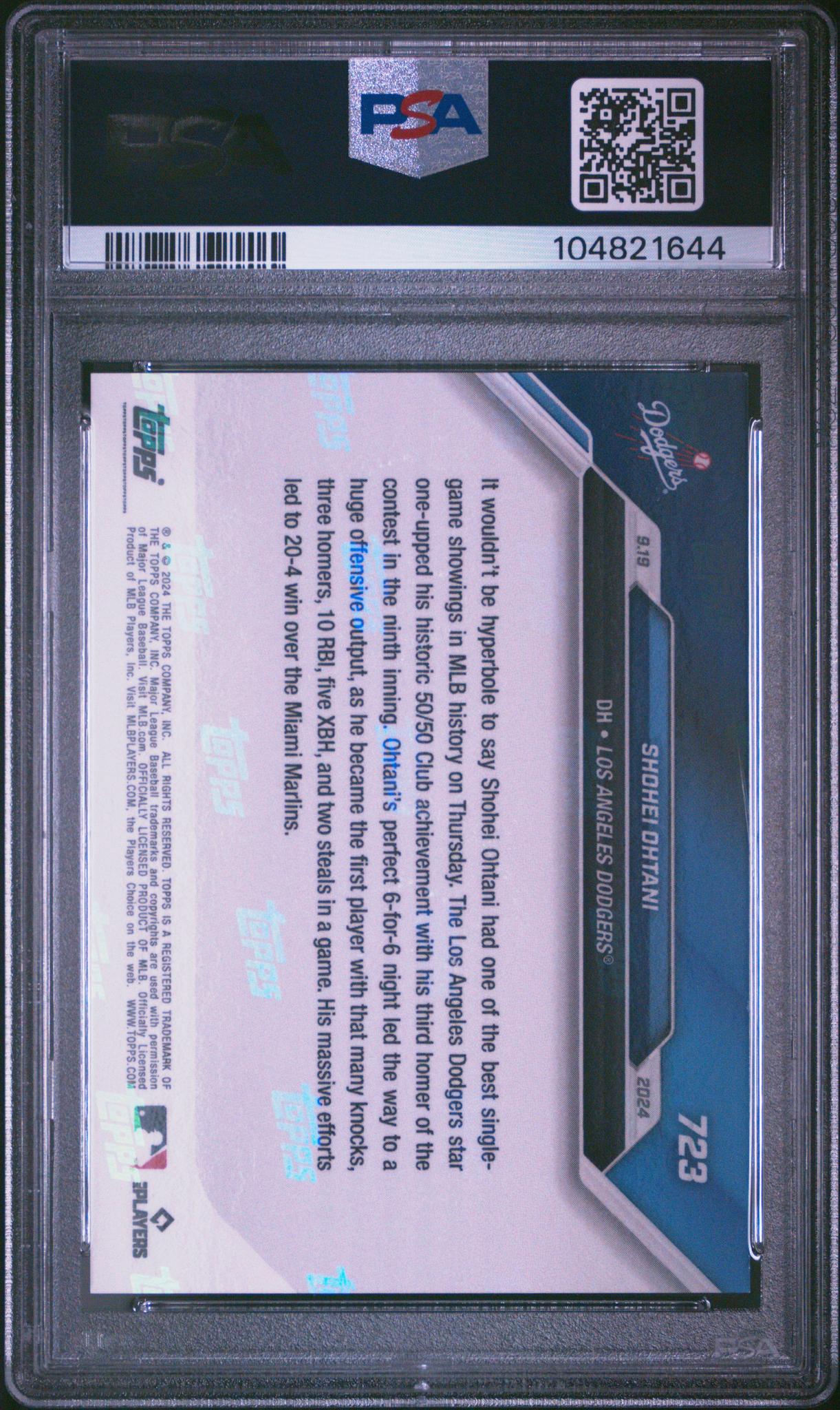 2024 Topps Now Shohei Ohtani #723 /68290 PSA 9