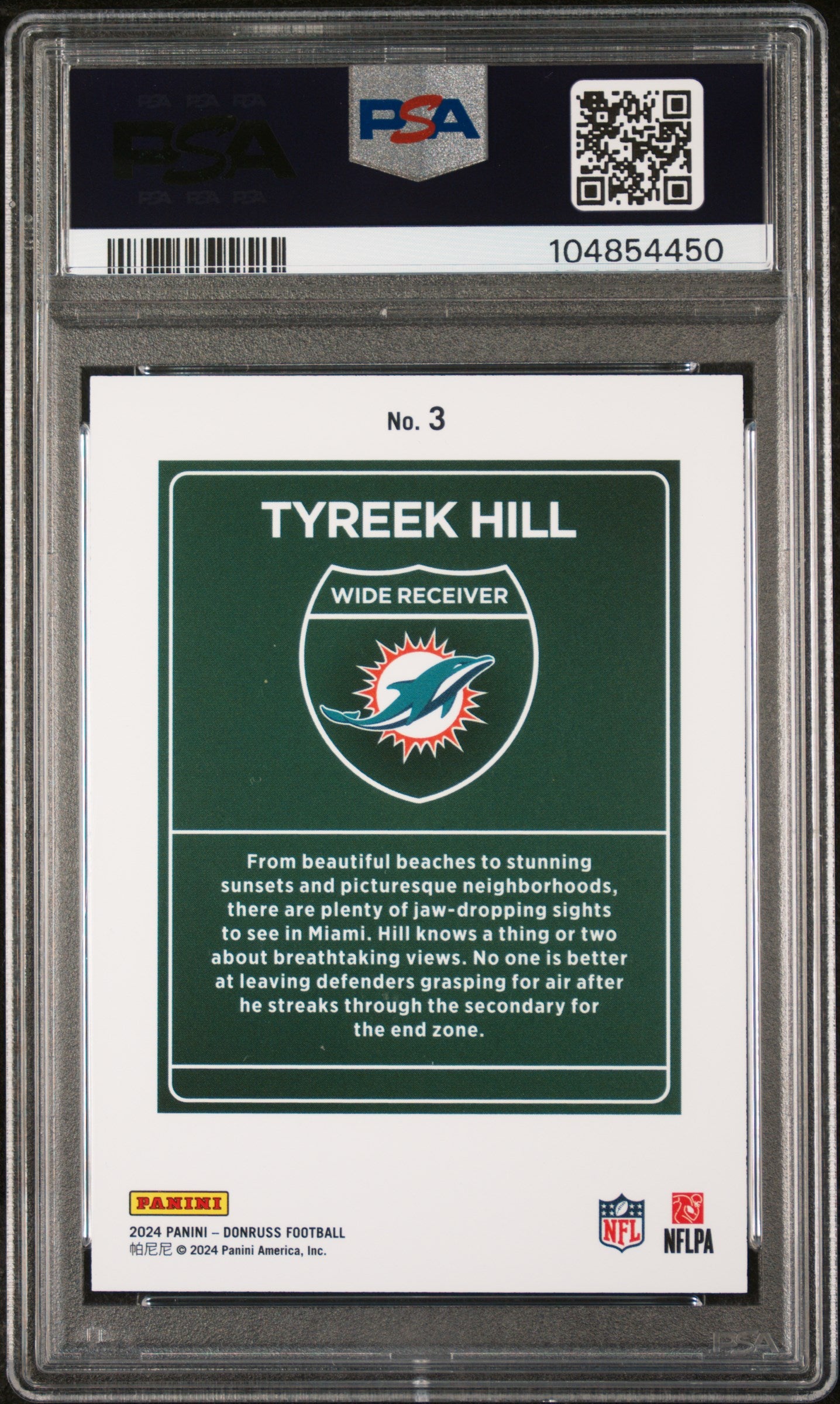 2024 Donruss #3 Tyreek Hill Downtown! PSA 9