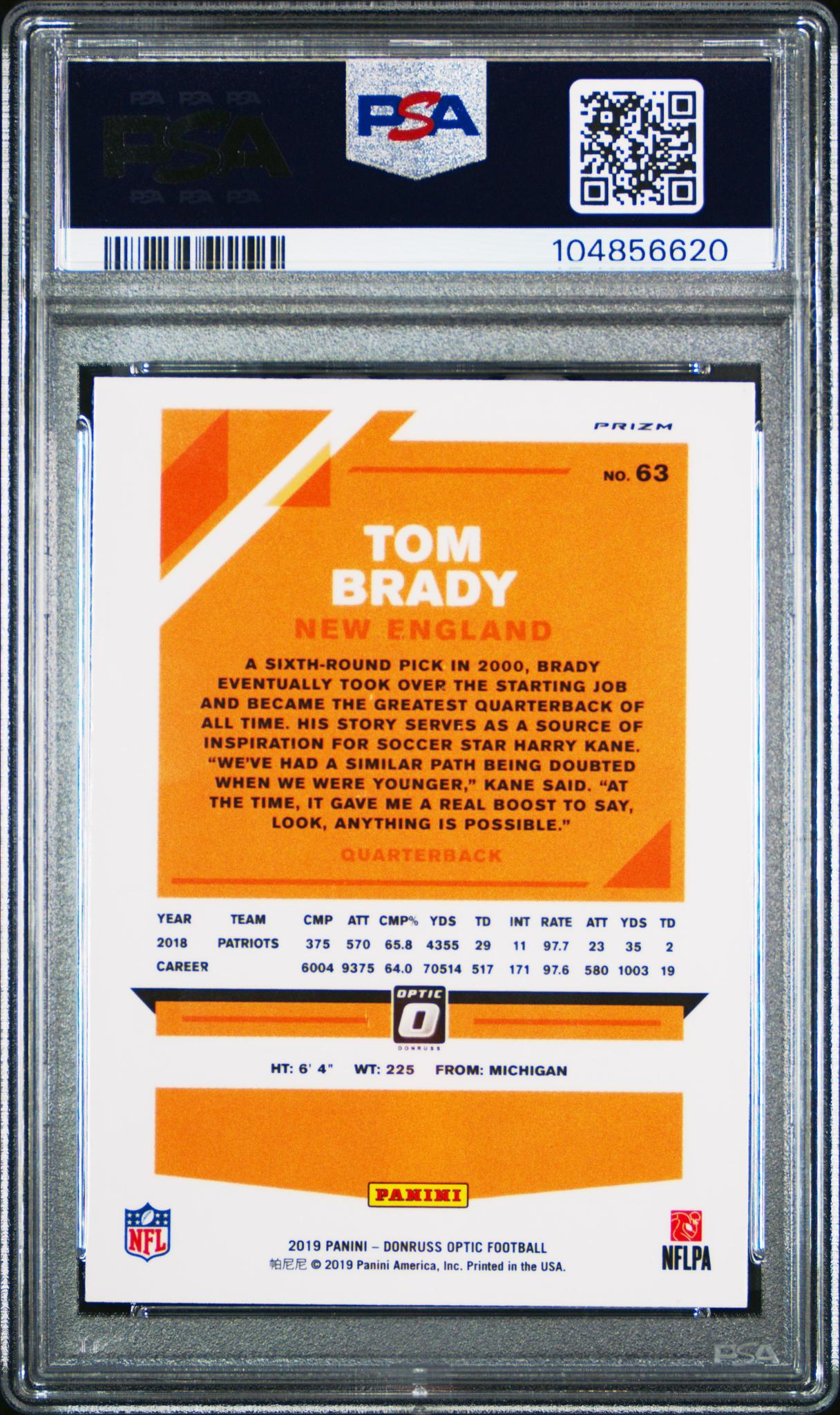 2019 Donruss Optic #63 Tom Brady Prizm PSA 9