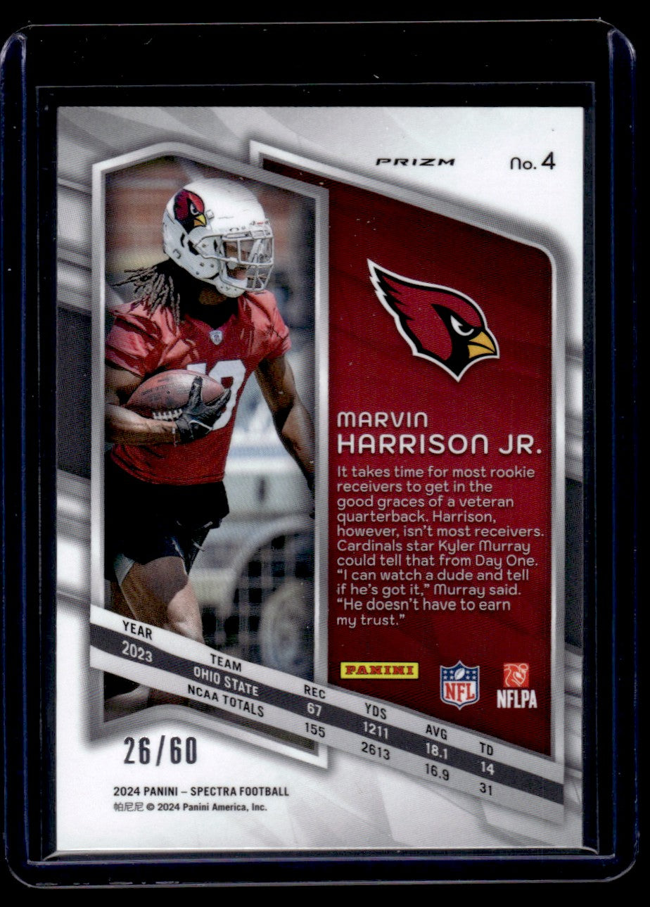 2024 Panini Spectra Neon Blue Marvin Harrison Jr. #4 RC /60