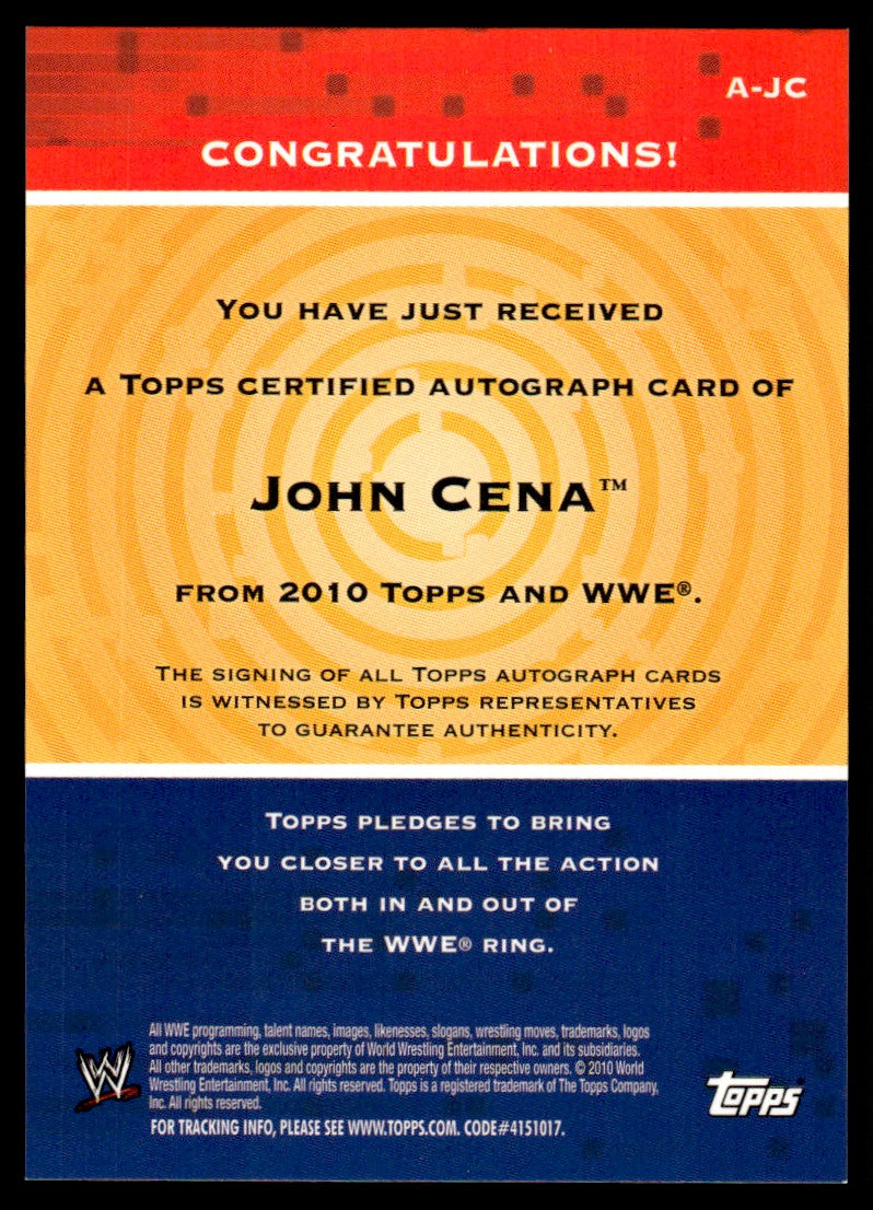 2010 Topps A-JC John Cena Auto