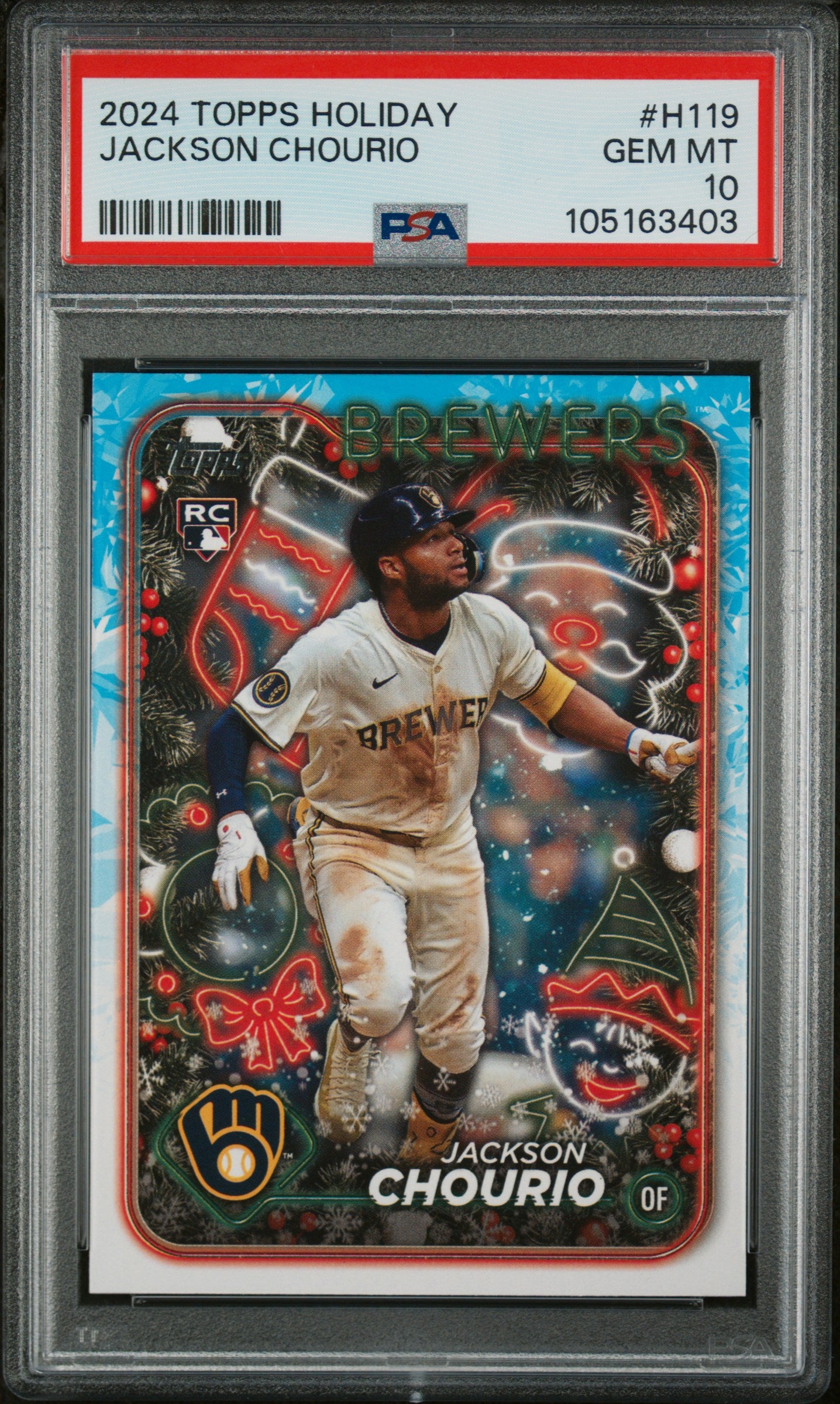 2024 Topps Holiday Jackson Chourio #H119 RC PSA 10