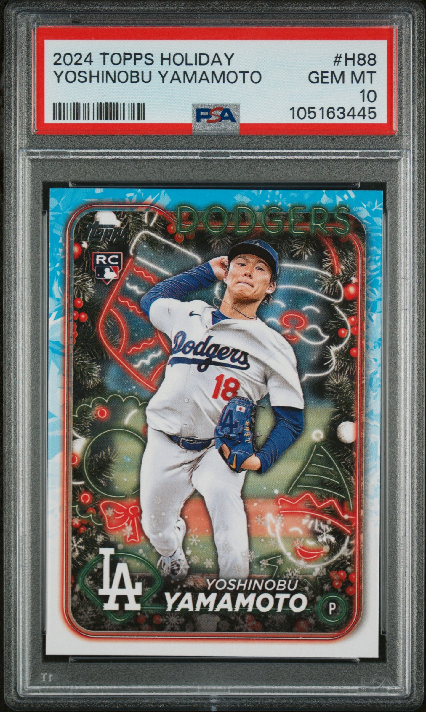 2024 Topps Holiday Yoshinobu Yamamoto #H88 RC PSA 10