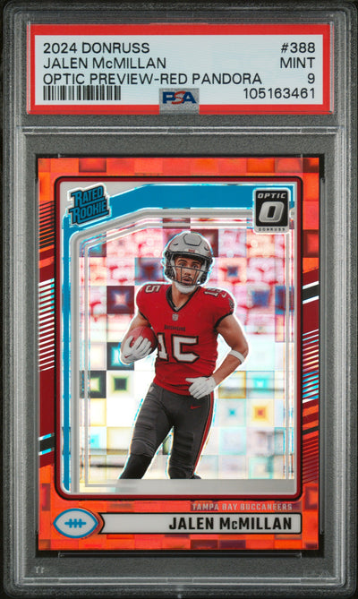 2024 Donruss Jalen McMillan #388 Optic Preview Red Pandora PSA 9