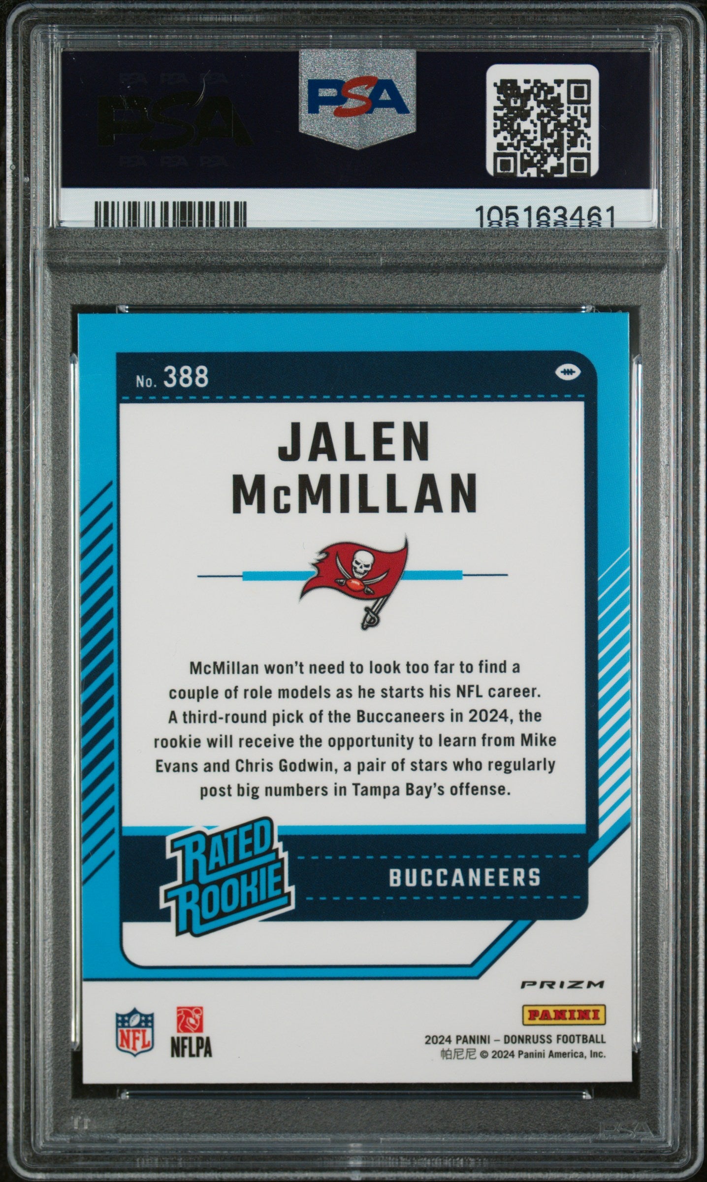 2024 Donruss Optic Preview Red Pandora Jalen McMillan #388 RC PSA 9